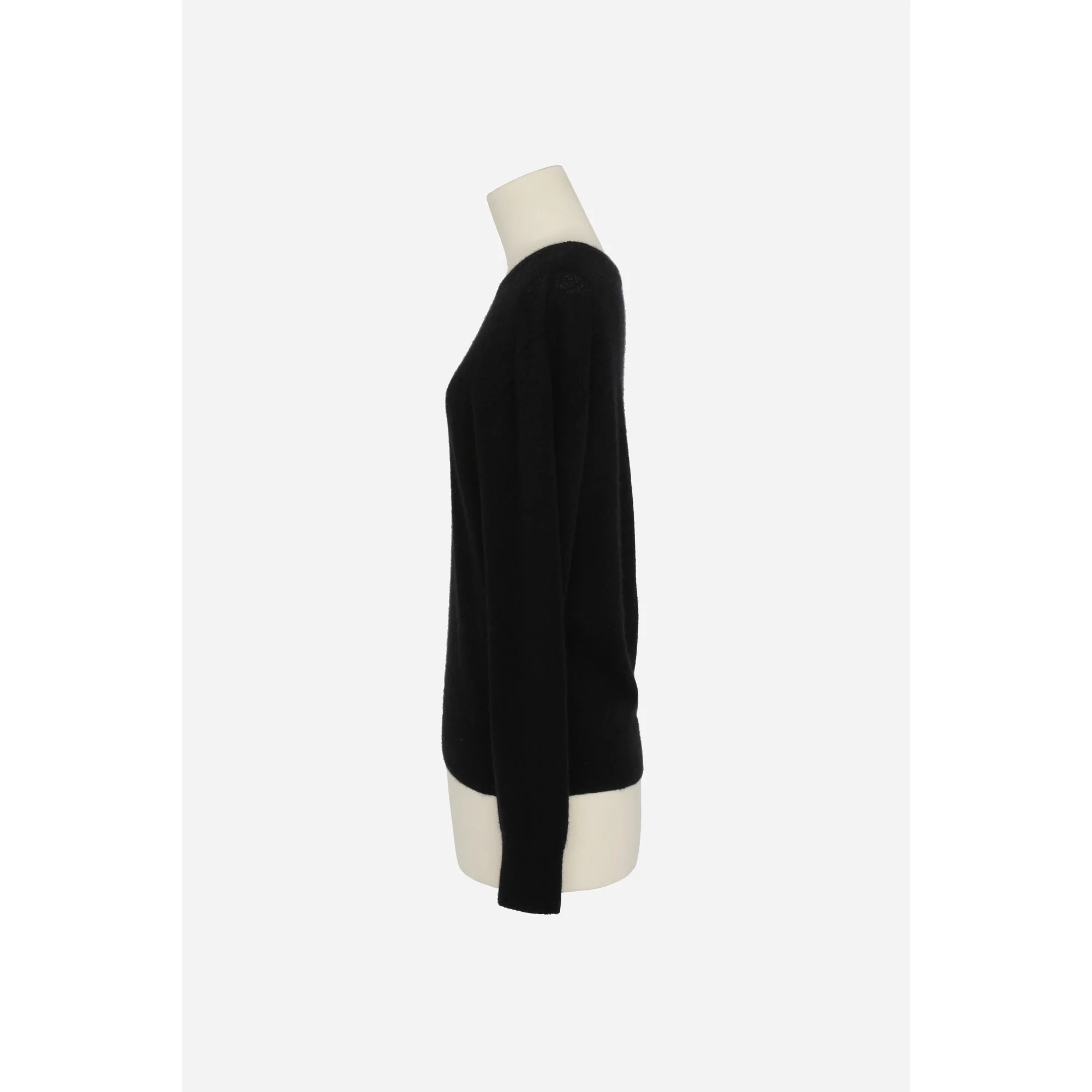 Pull Round Collar Cachemire Soie - Noir - Image 3