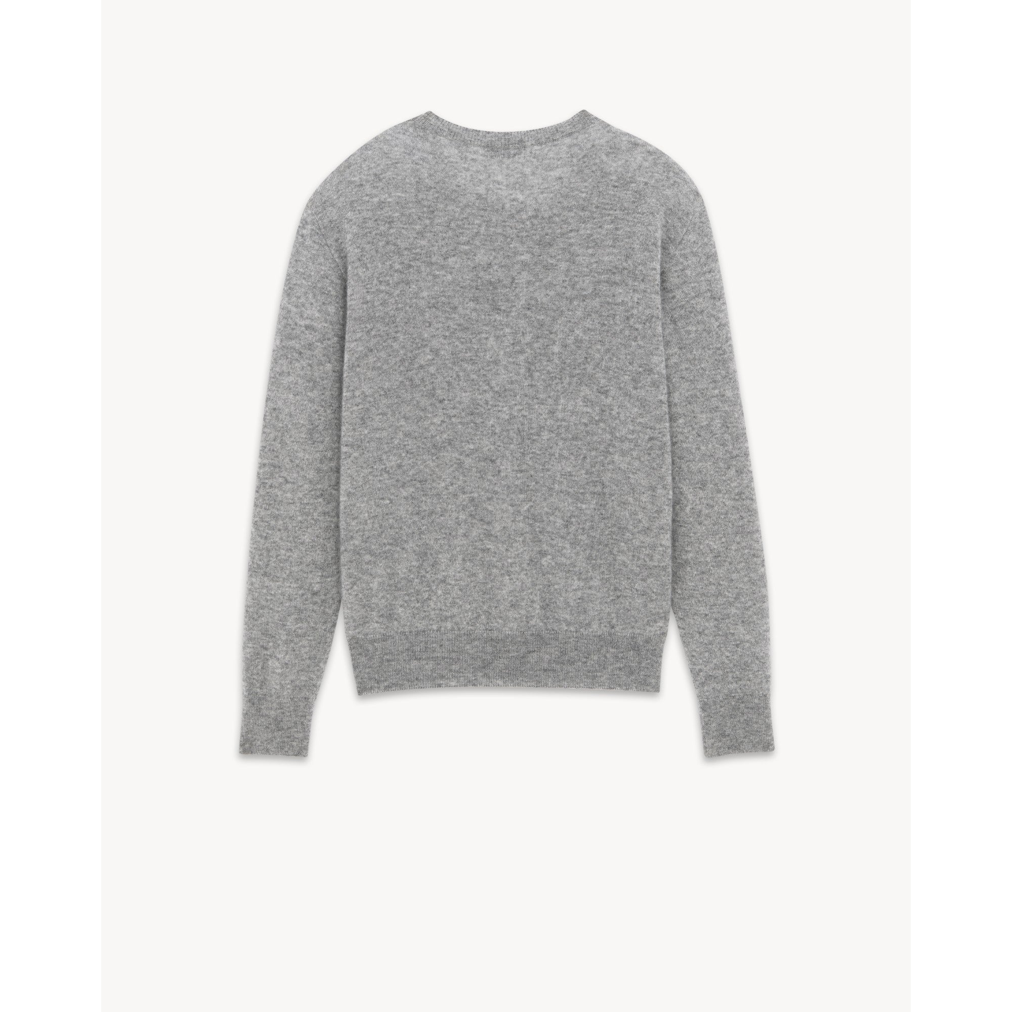 Pull Round Collar Cachemire Soie - Gris Chine Clair - Image 2