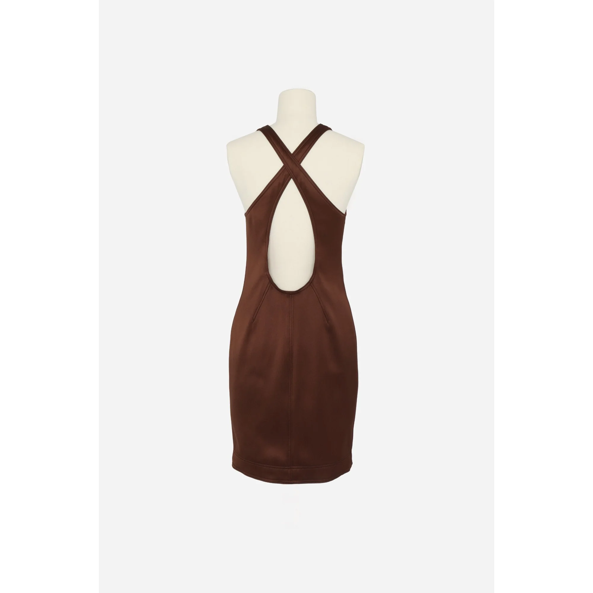 Robe Duchesse Stretch - Marron - Image 2