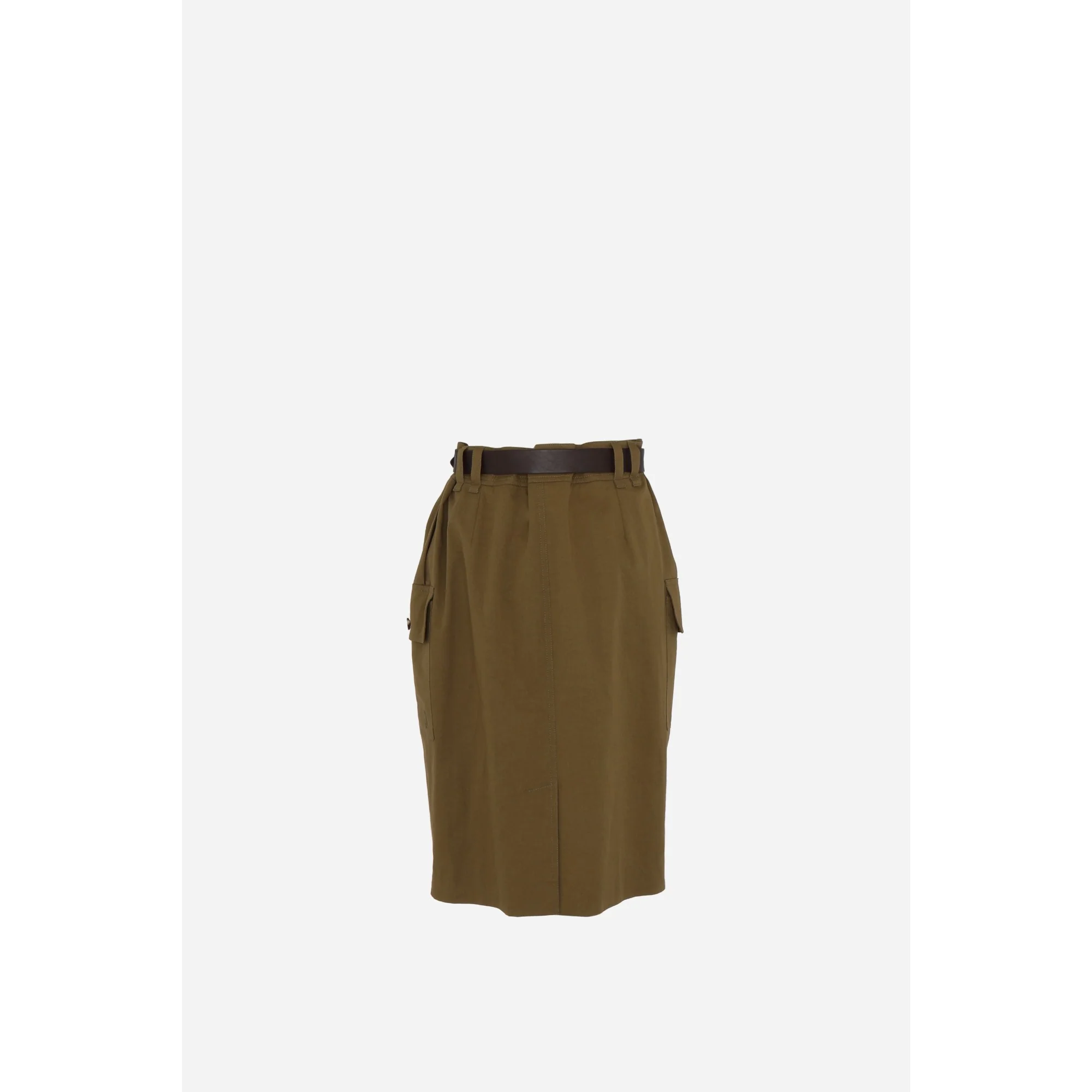 Jupe Cargo Twill Coton Souple - Kaki - Image 2