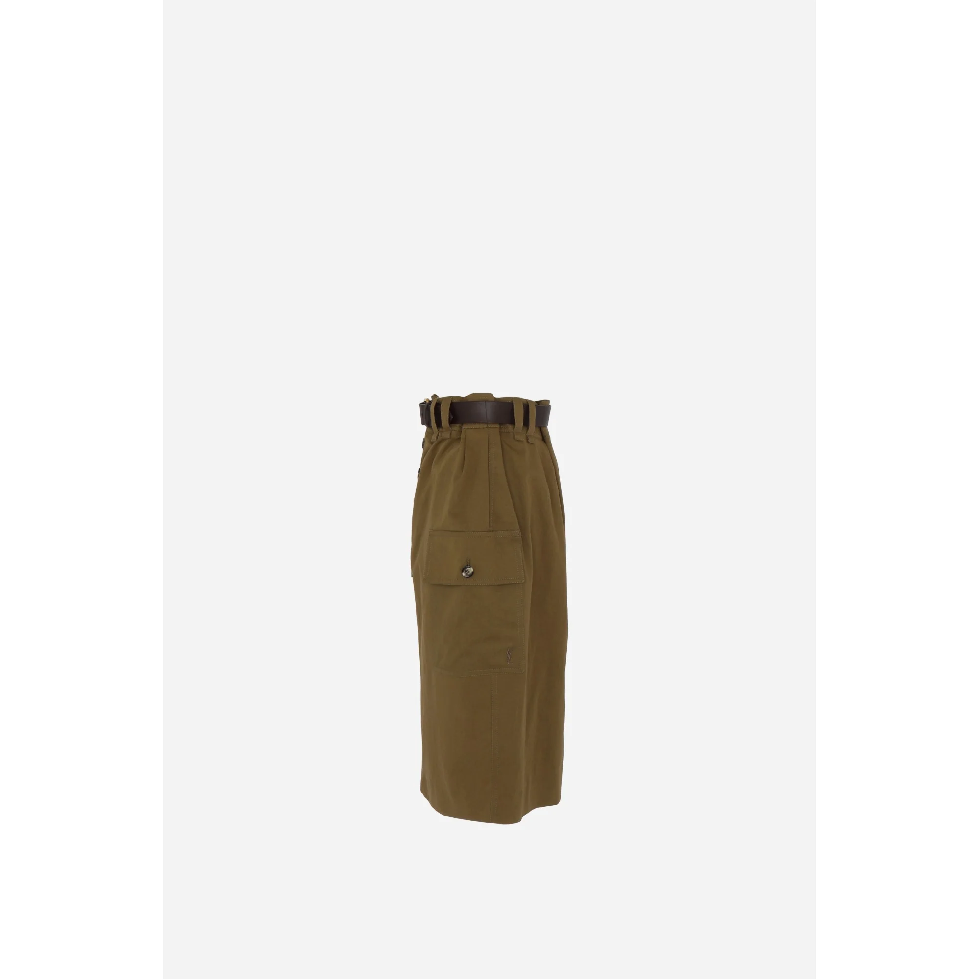 Jupe Cargo Twill Coton Souple - Kaki - Image 3