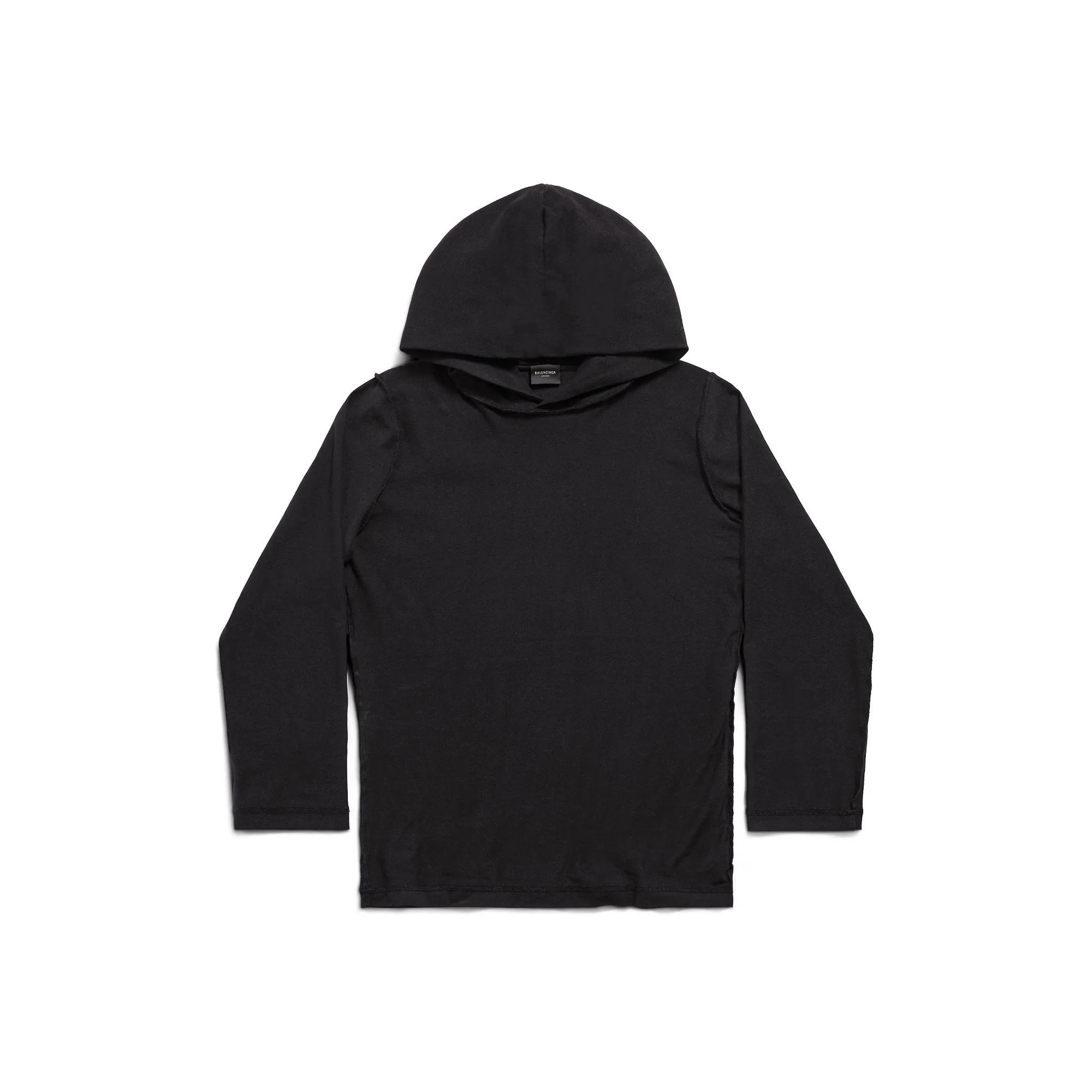 Inside Out Long Sleeve Hooded T-Shirt - Faded Black/White
