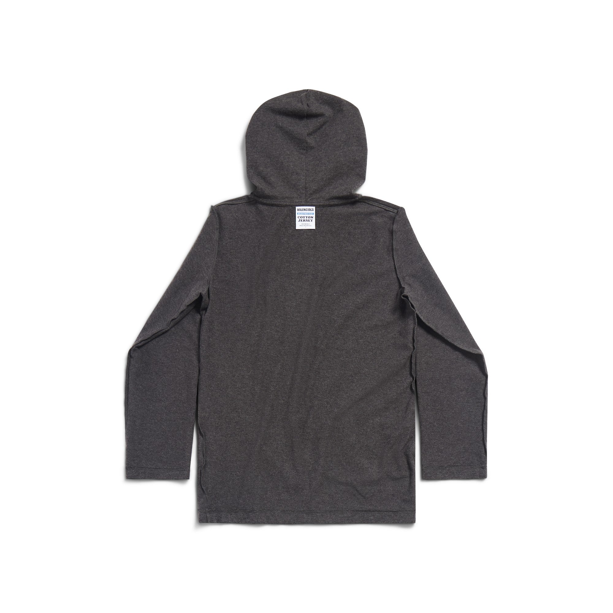 Inside Out Long Sleeve Hooded T-Shirt - Dark Heather Grey - Image 2