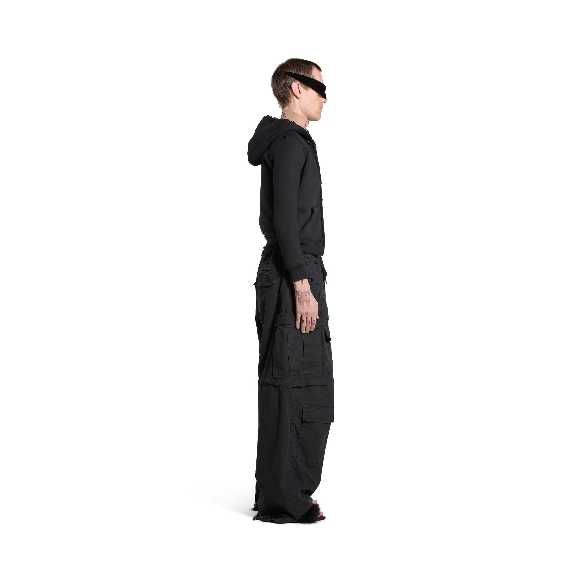 Small Zip-Up Hoodie - Faded Black - Image 6