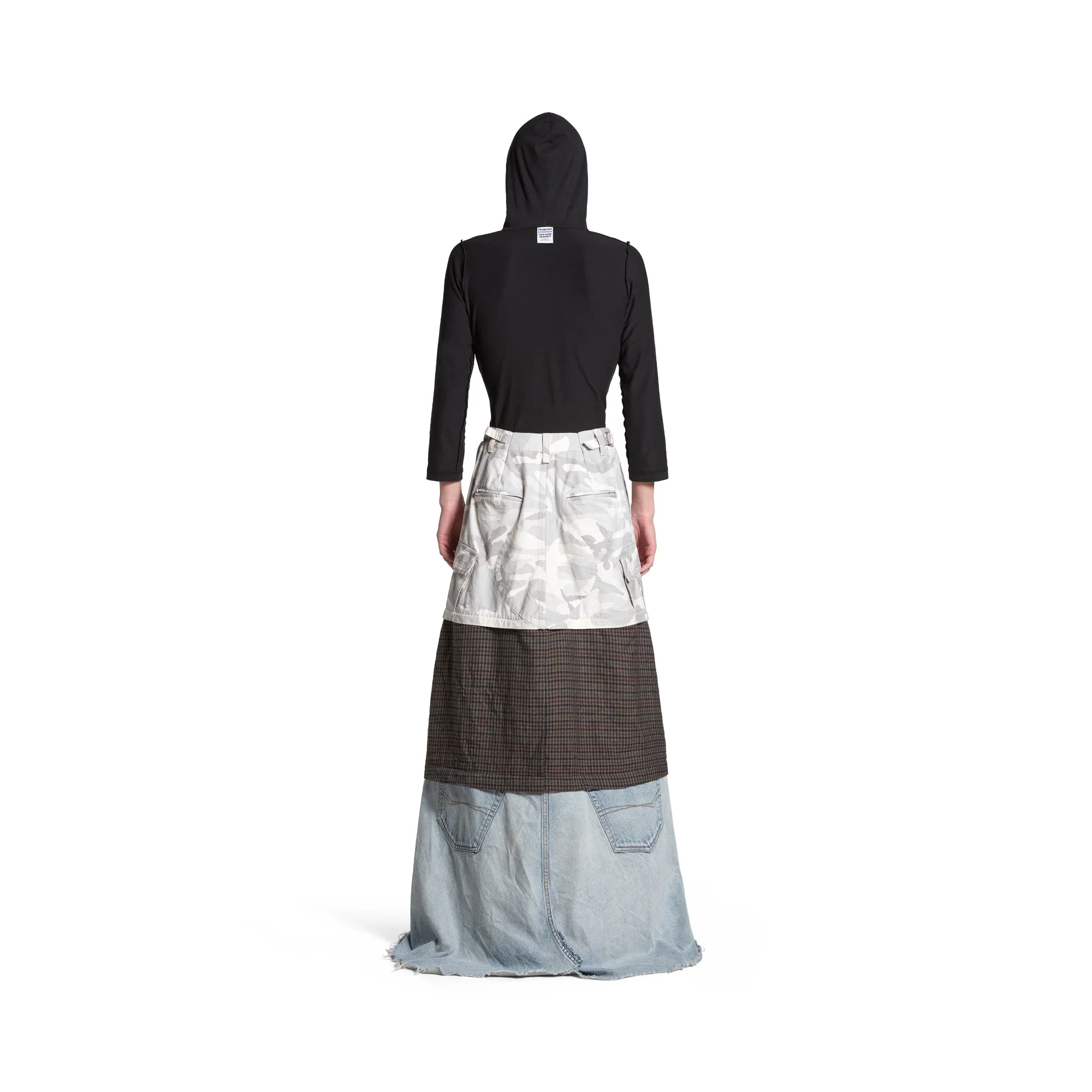 Maxi Layered Cargo Skirt - Light Grey - Image 5