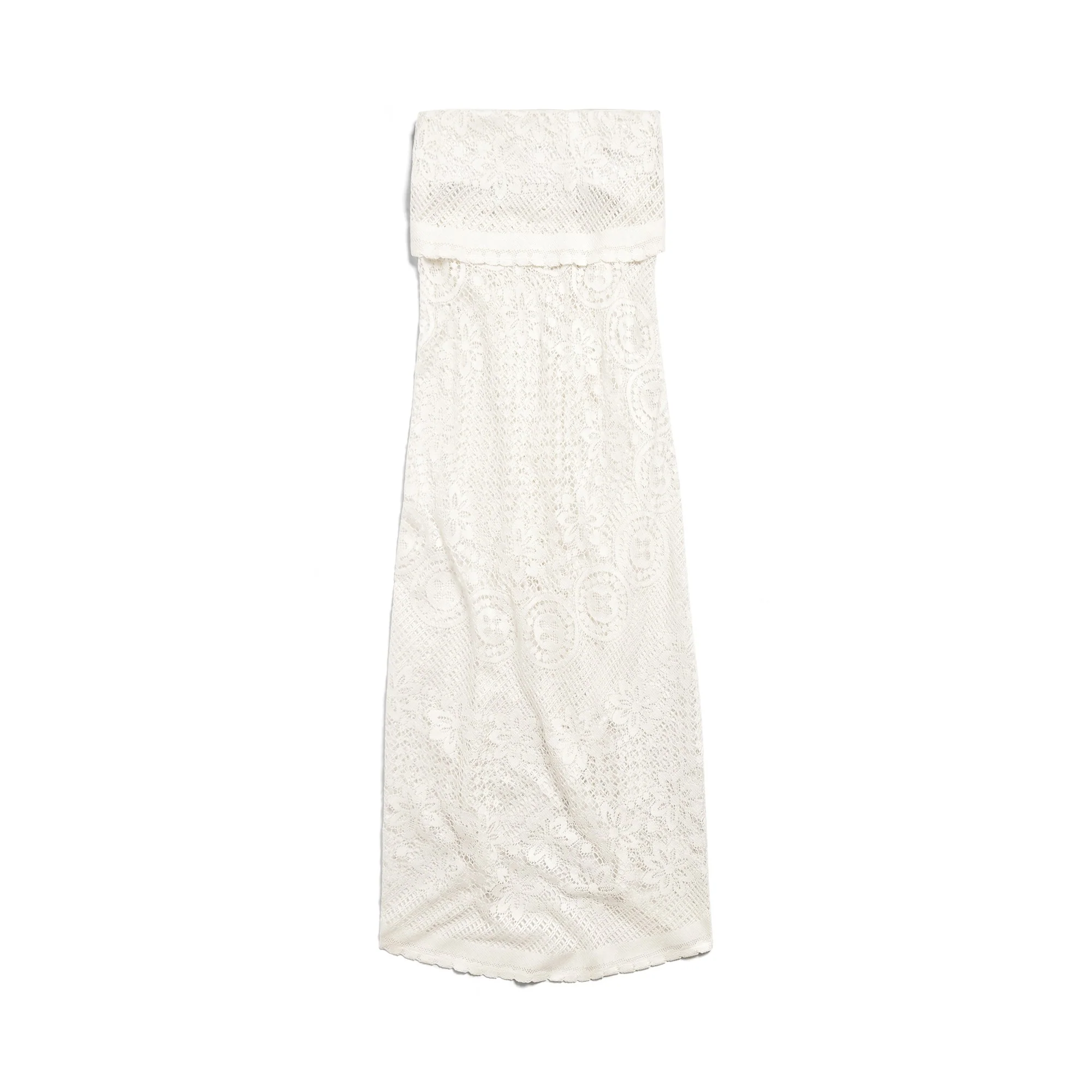 Upcycled Tablecloth Dress - Ecru - Image 2