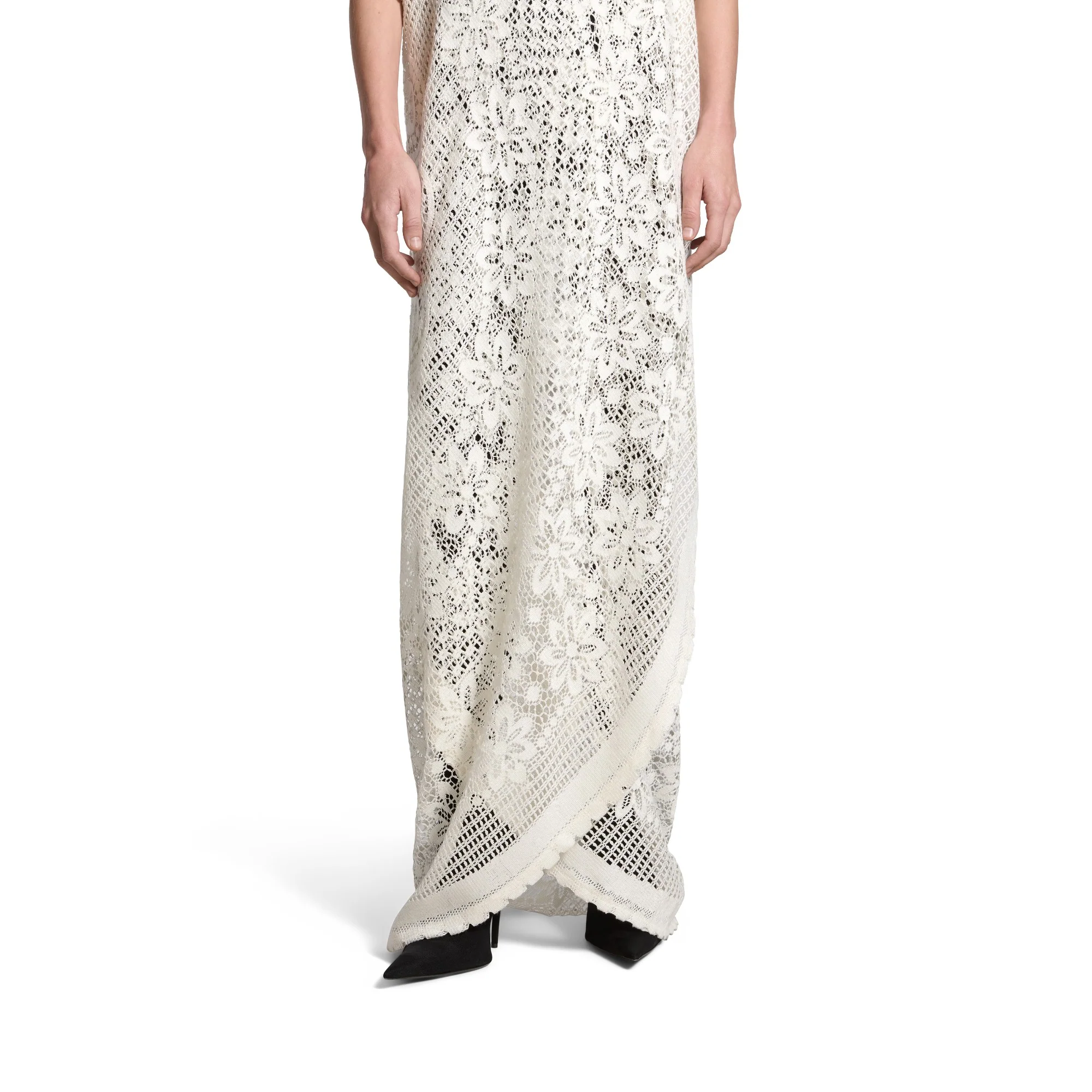 Upcycled Tablecloth Dress - Ecru - Image 4