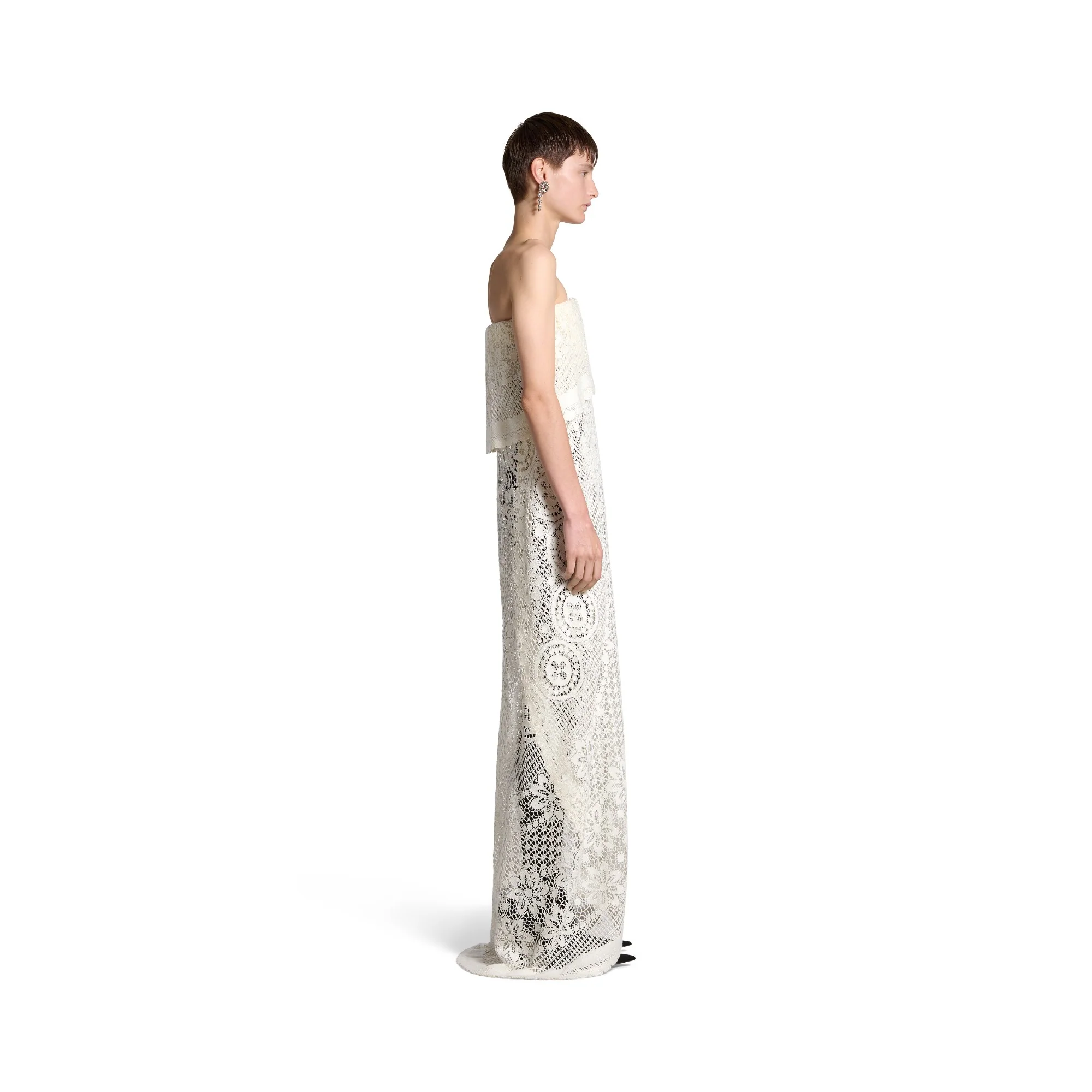 Upcycled Tablecloth Dress - Ecru - Image 7