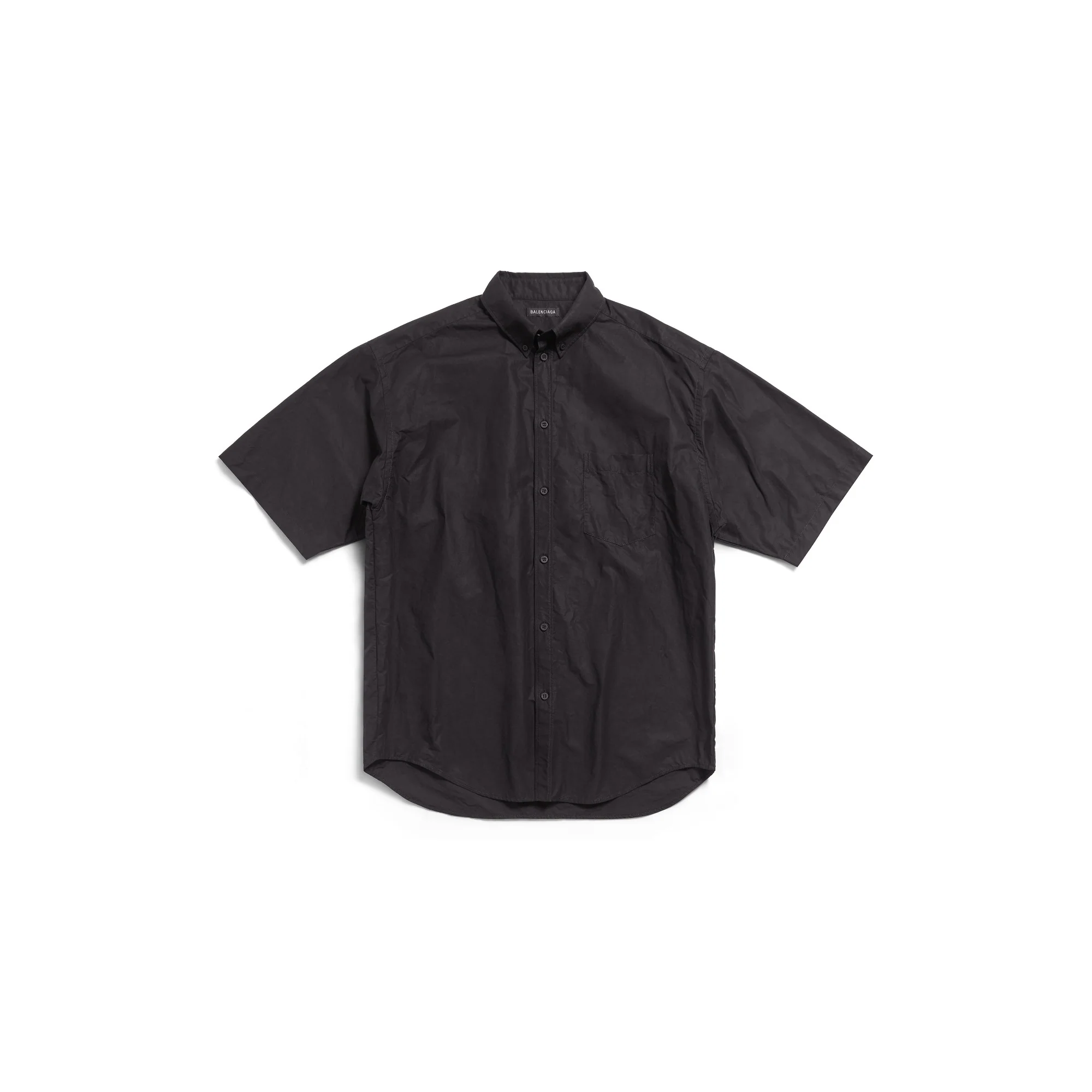 Short Sleeve Large Fit Shirt - Black