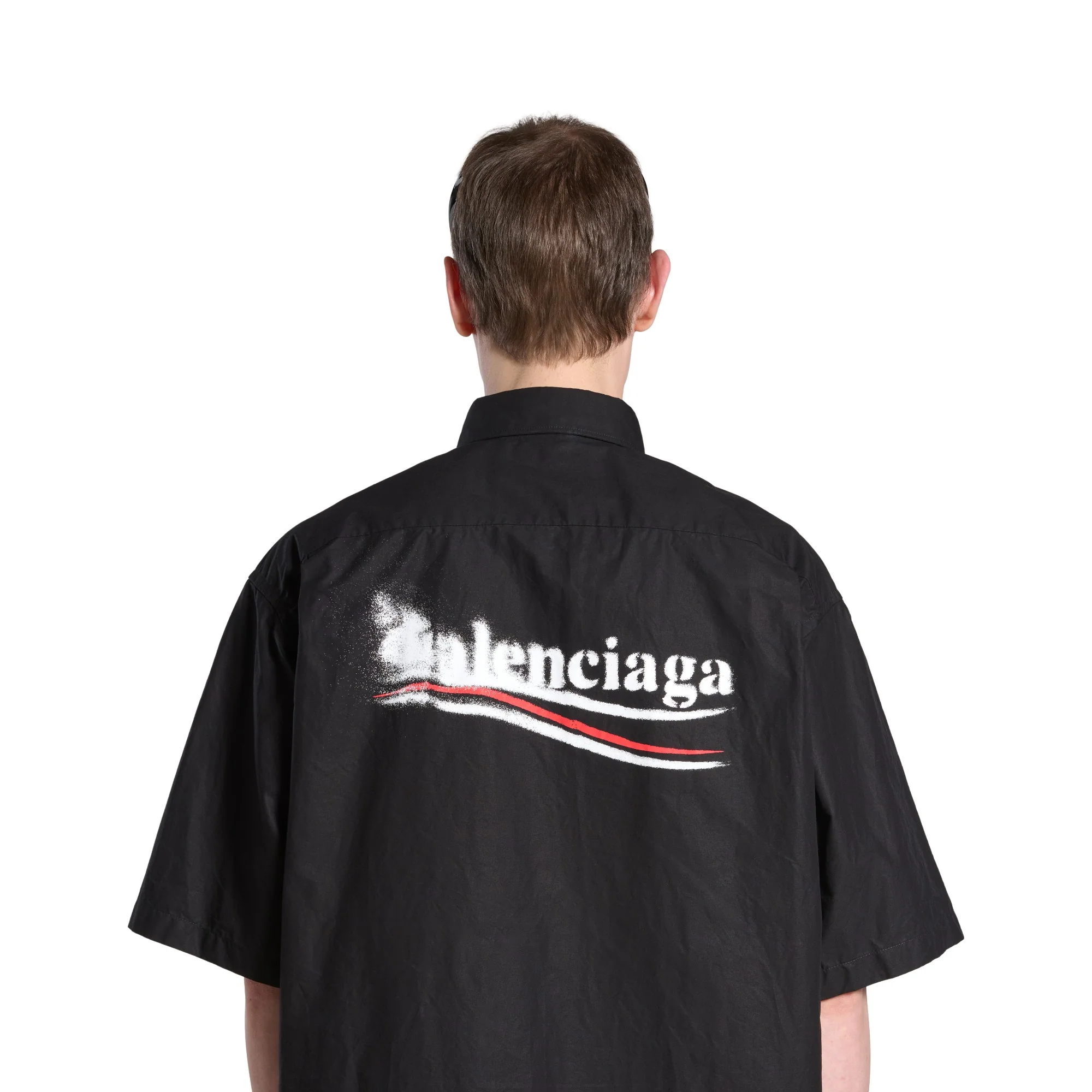 Short Sleeve Large Fit Shirt - Black - Image 3