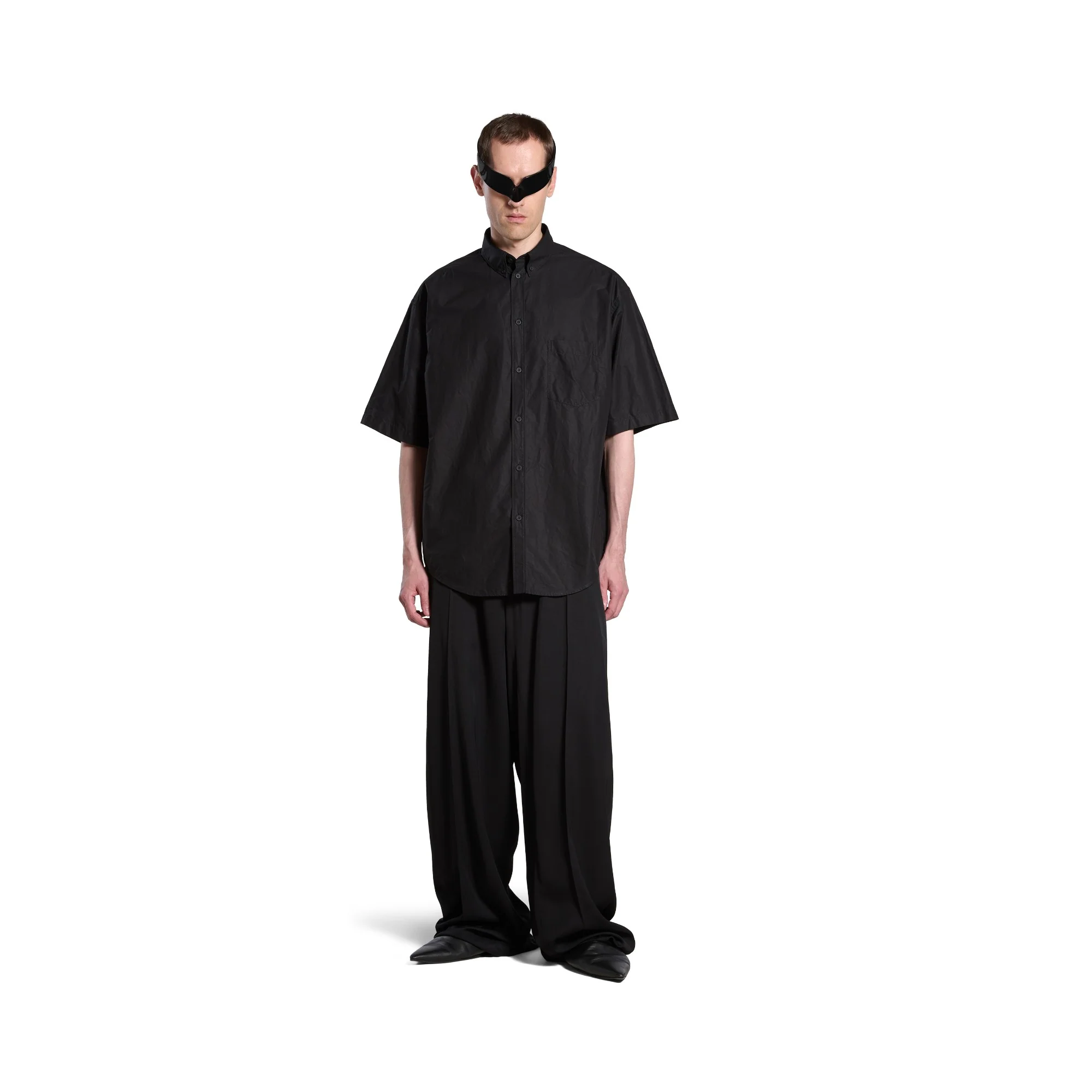 Short Sleeve Large Fit Shirt - Black - Image 4