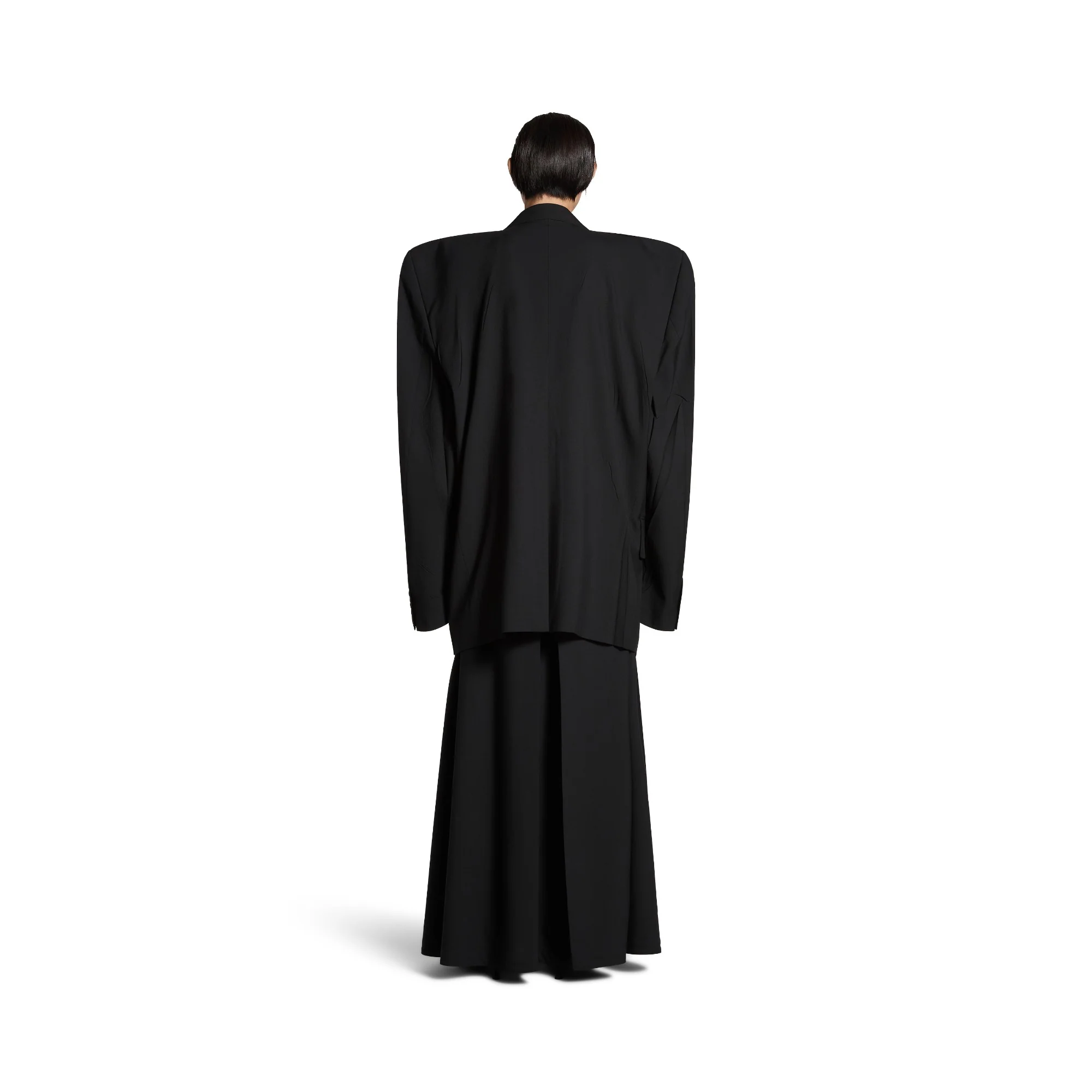 Cut Away Boxy Jacket - Black - Image 4