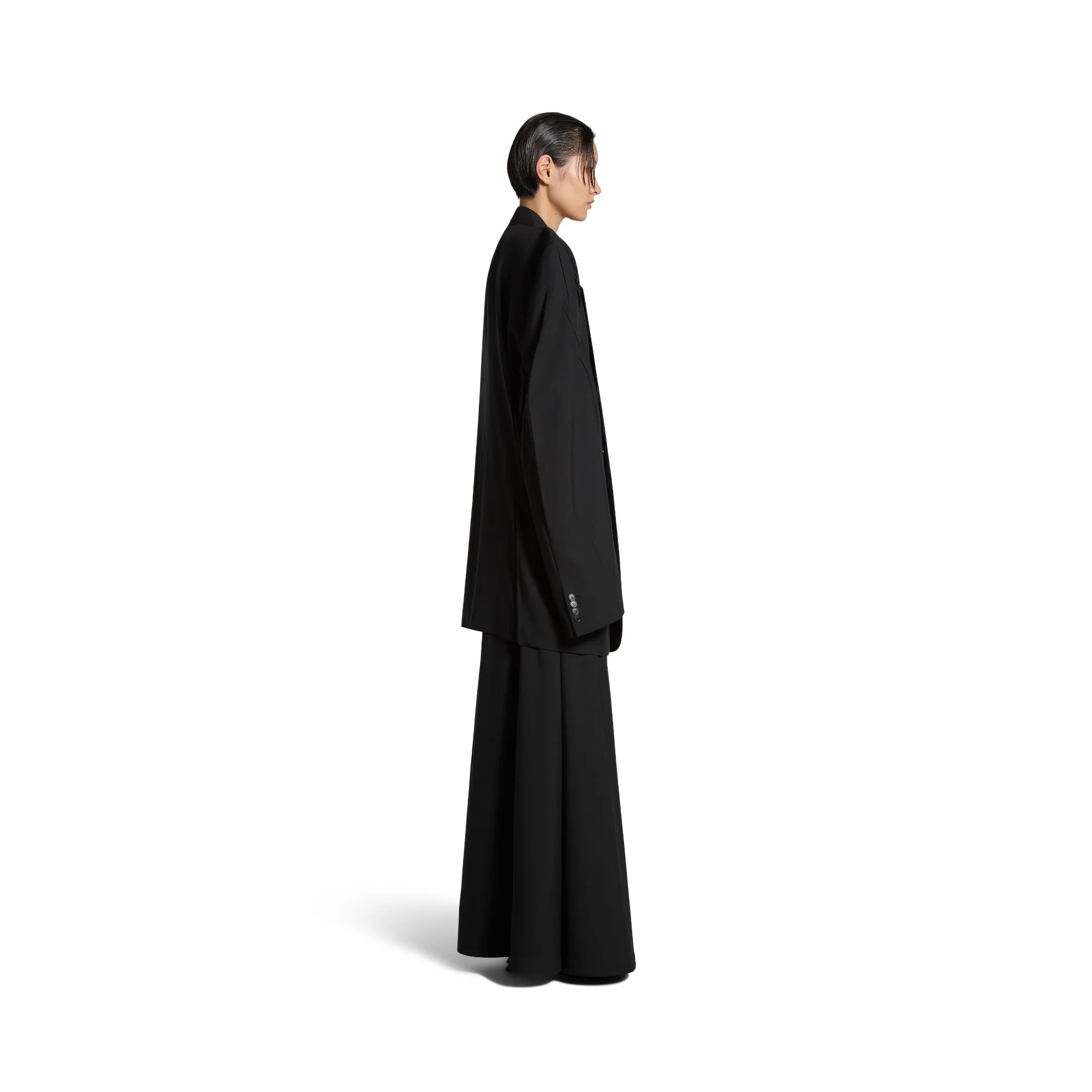 Cut Away Boxy Jacket - Black - Image 5