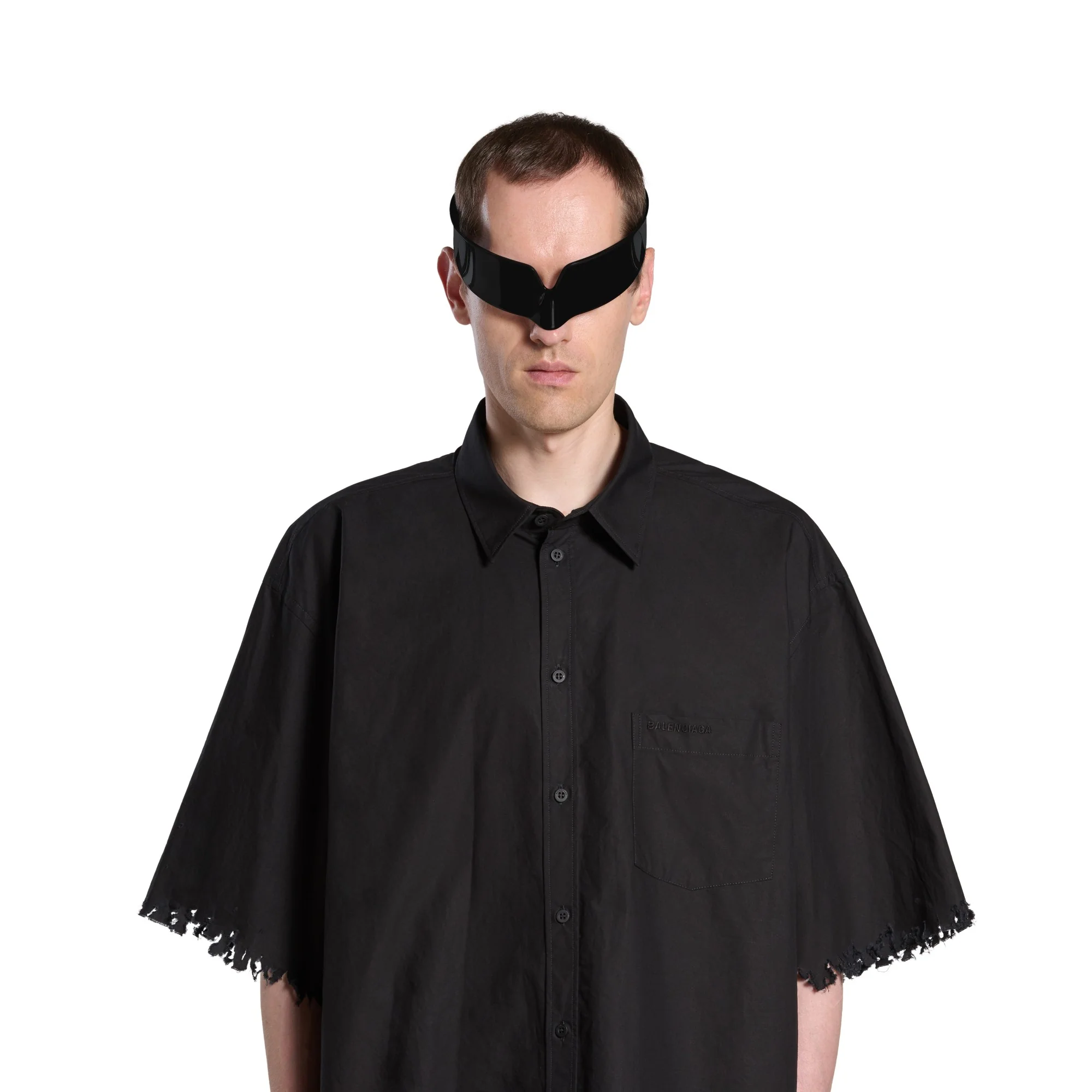Short Sleeve Large Fit Shirt - Black - Image 3