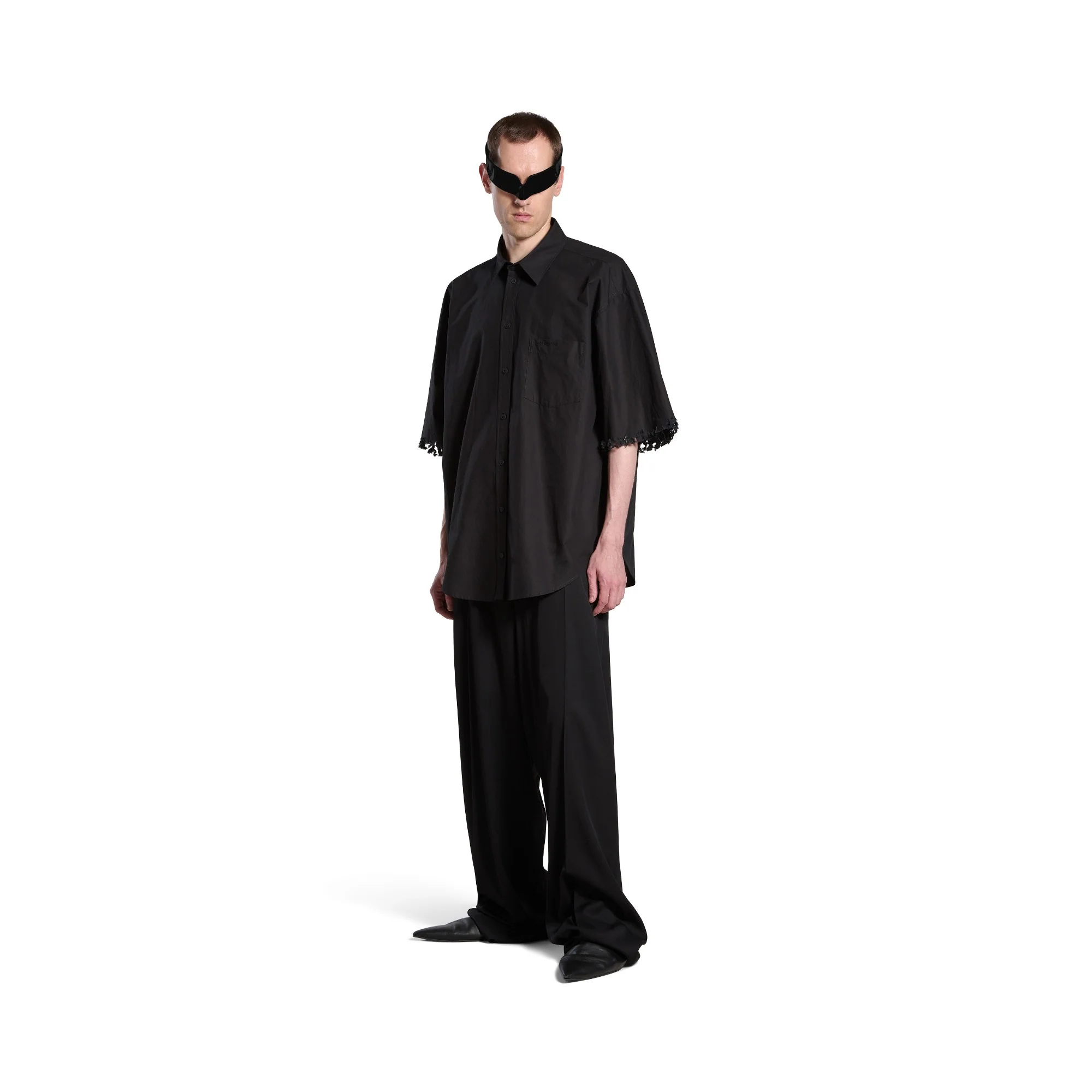 Short Sleeve Large Fit Shirt - Black - Image 4