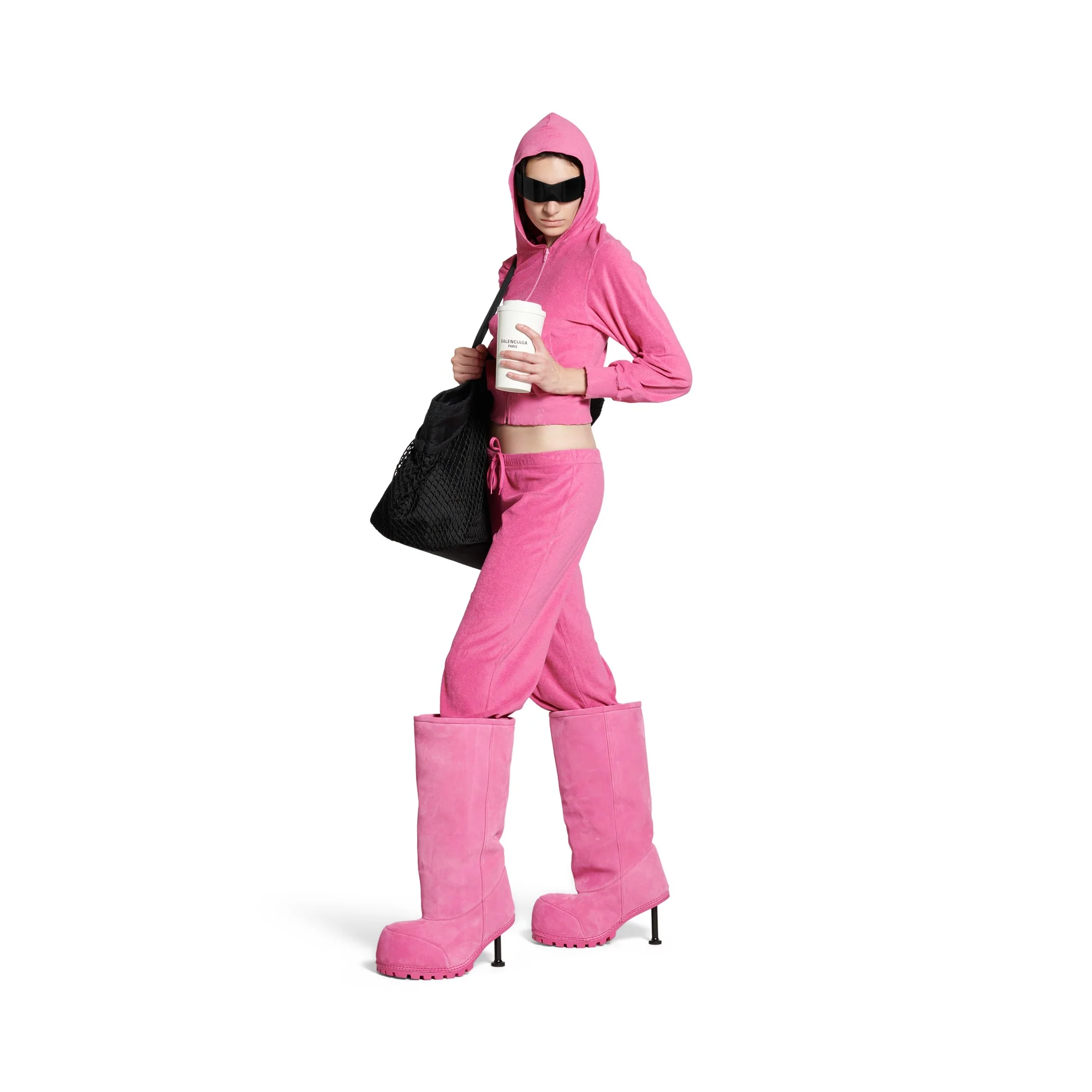 Low Waist Tracksuit Pants - Dark Pink - Image 3