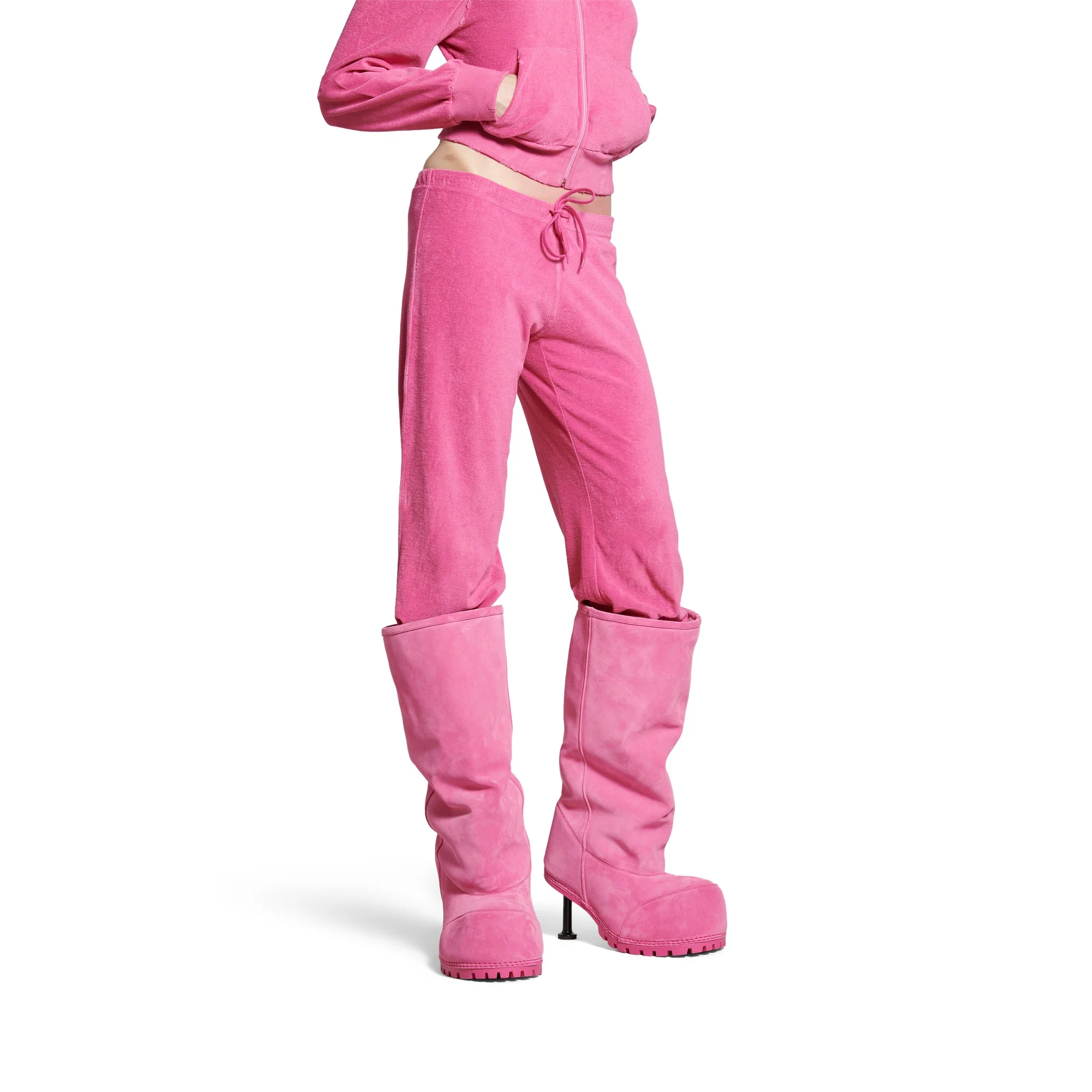 Low Waist Tracksuit Pants - Dark Pink - Image 6