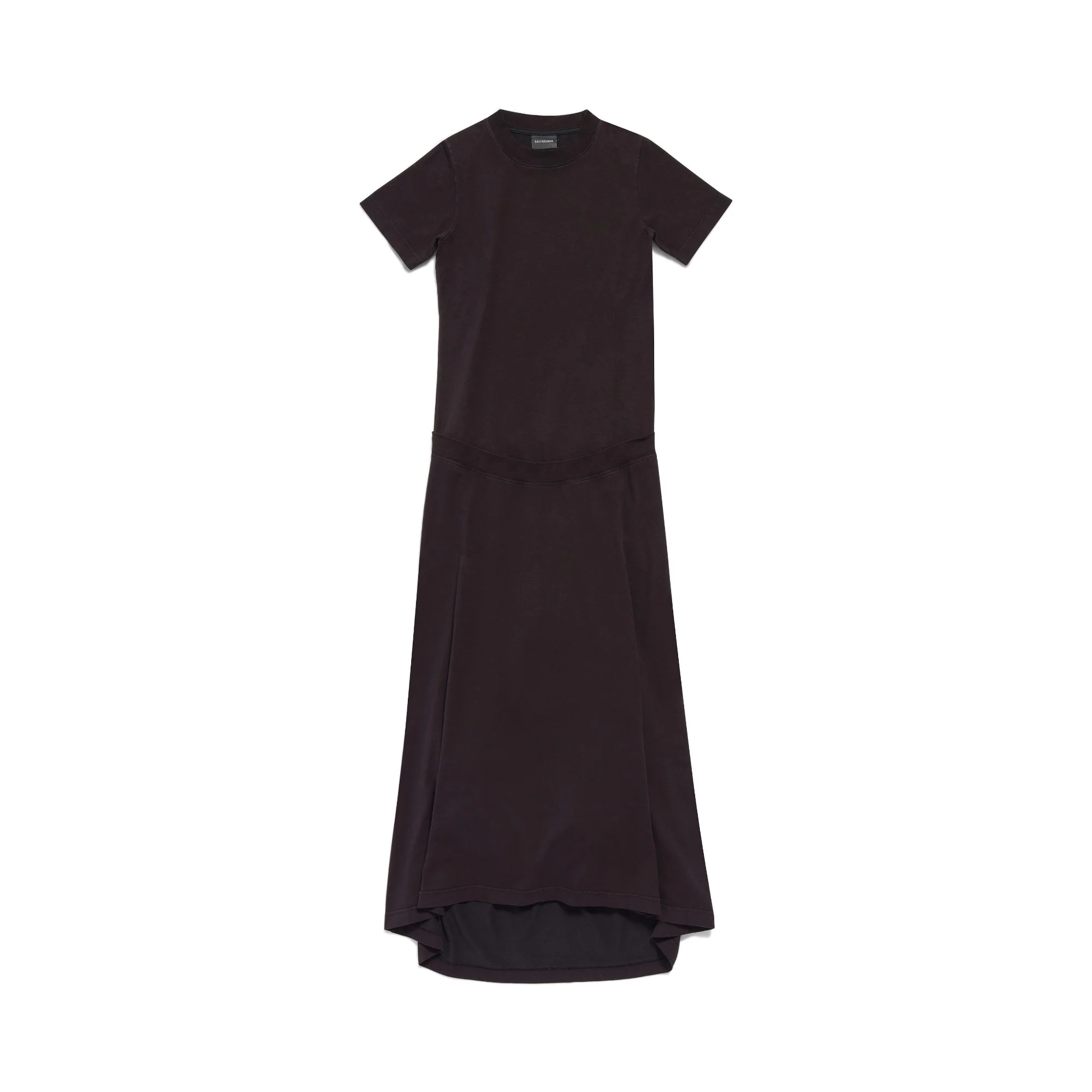 Patched T-Shirt Dress - Washed Black