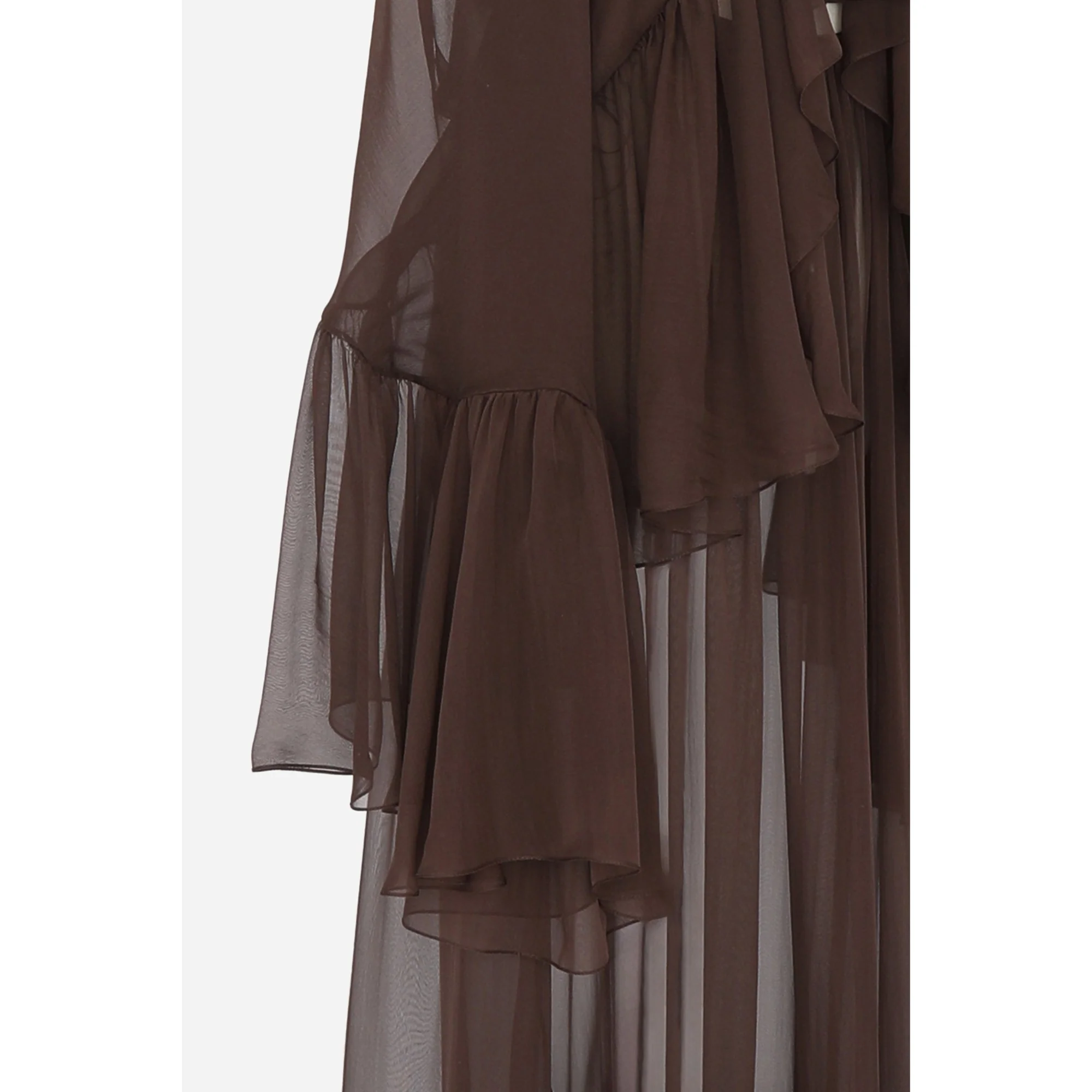 Robe Mousseline Legere De Soie - Chocolat - Image 5