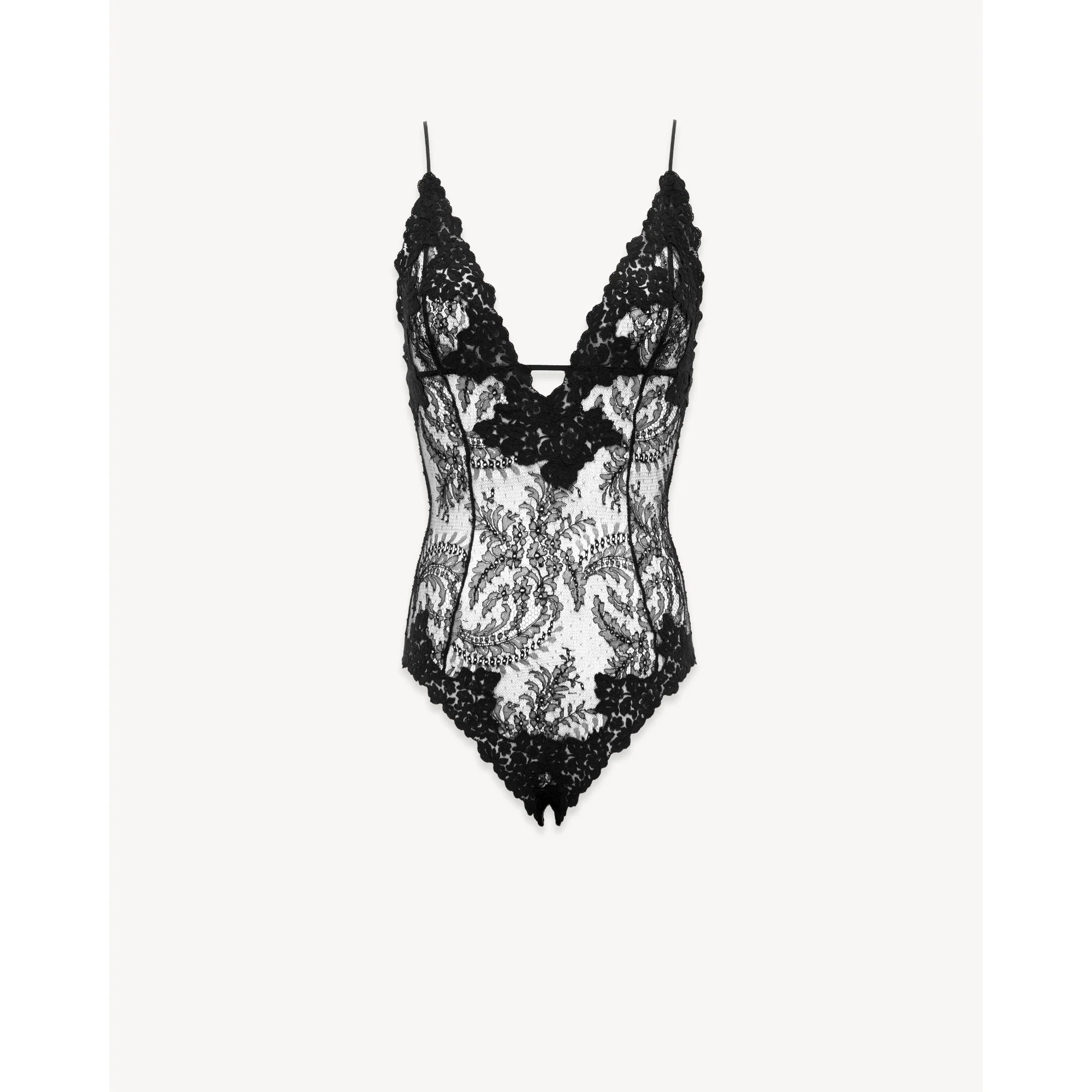 Fouger Medallion Lace Bodysuit - Noir