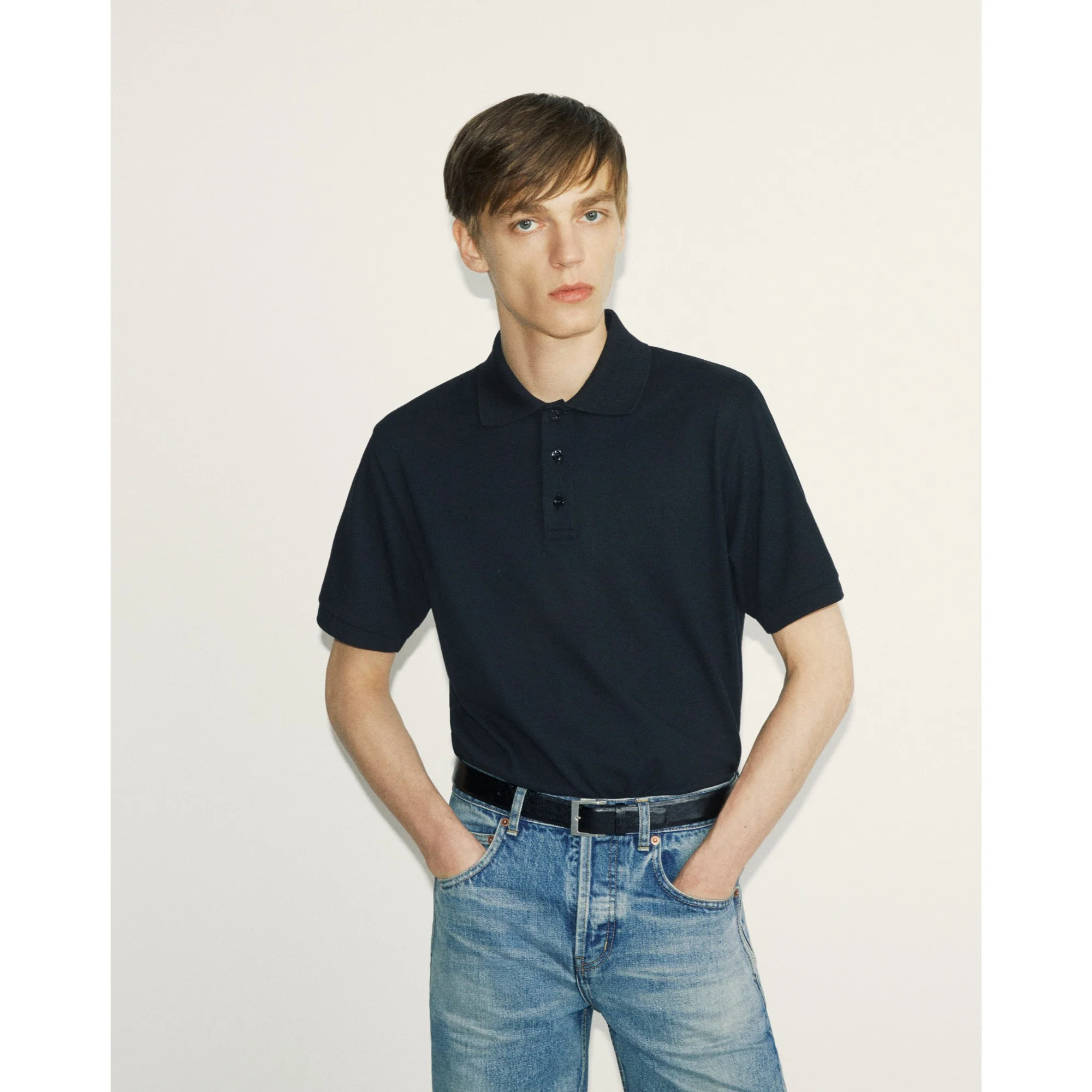 Polo Pique Coton Polyester - Noir - Image 5