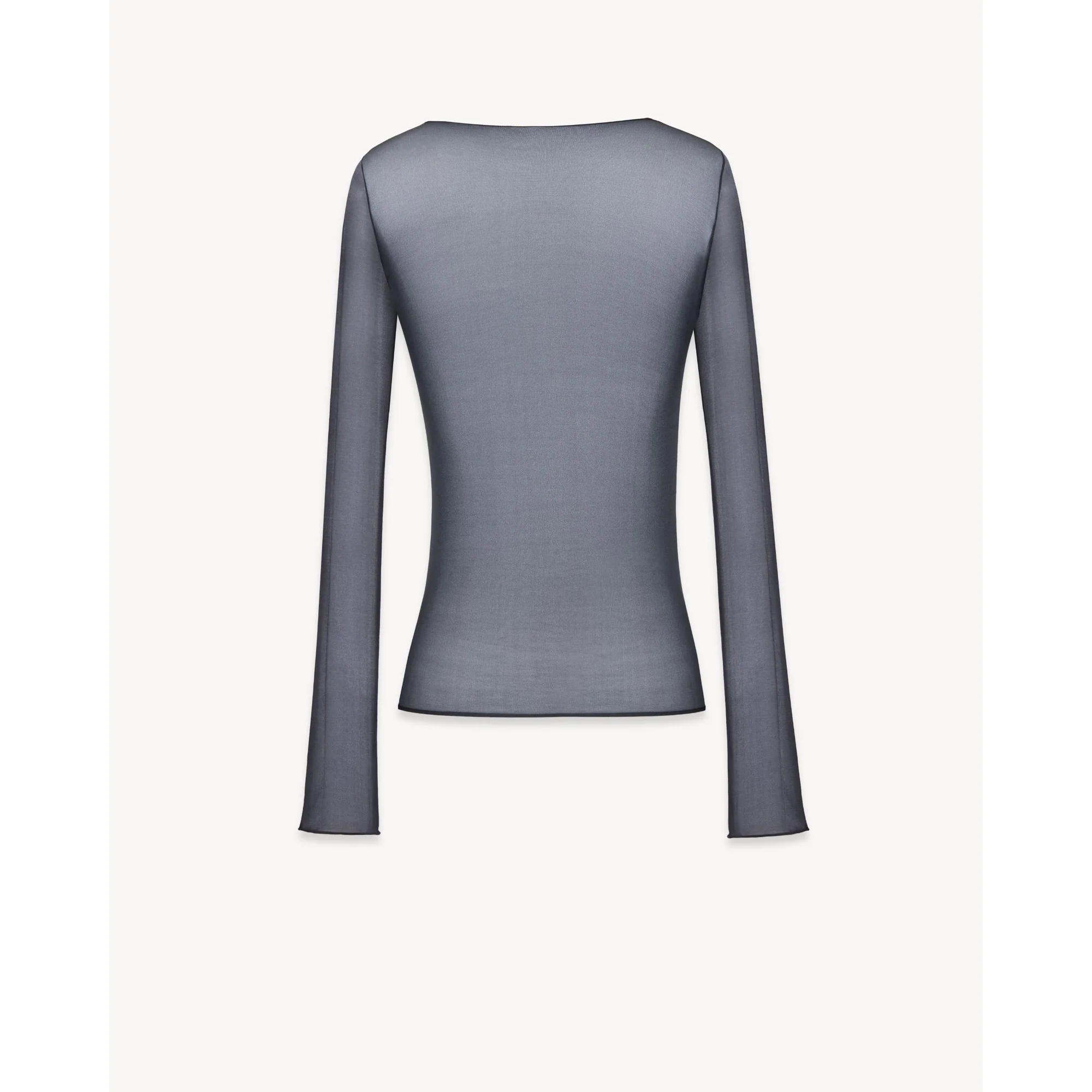 T-Shirt Round Collar Manches Longu - Gris - Image 2