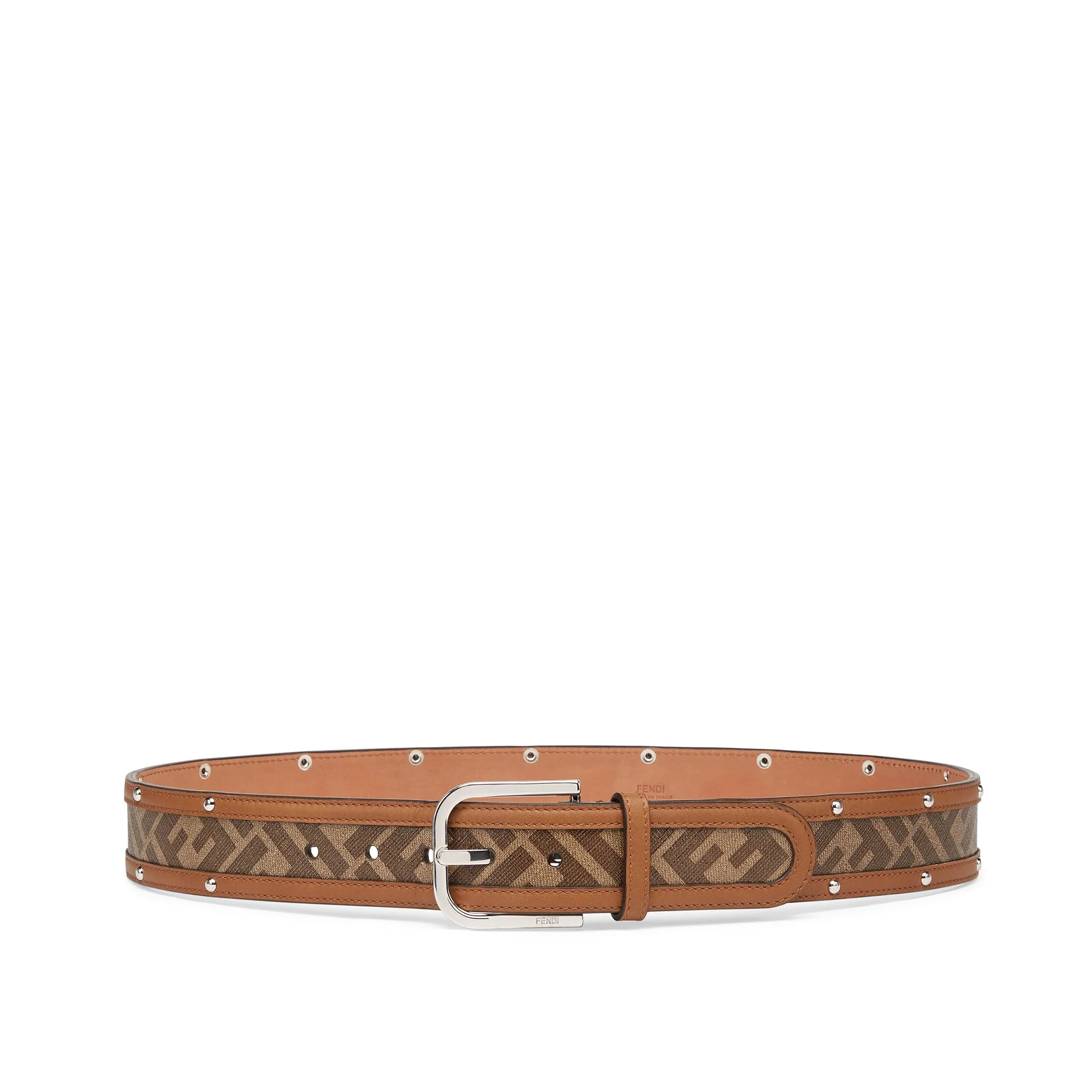 Men's FF Belt - Mogano Panna + Cuoio + Palladium