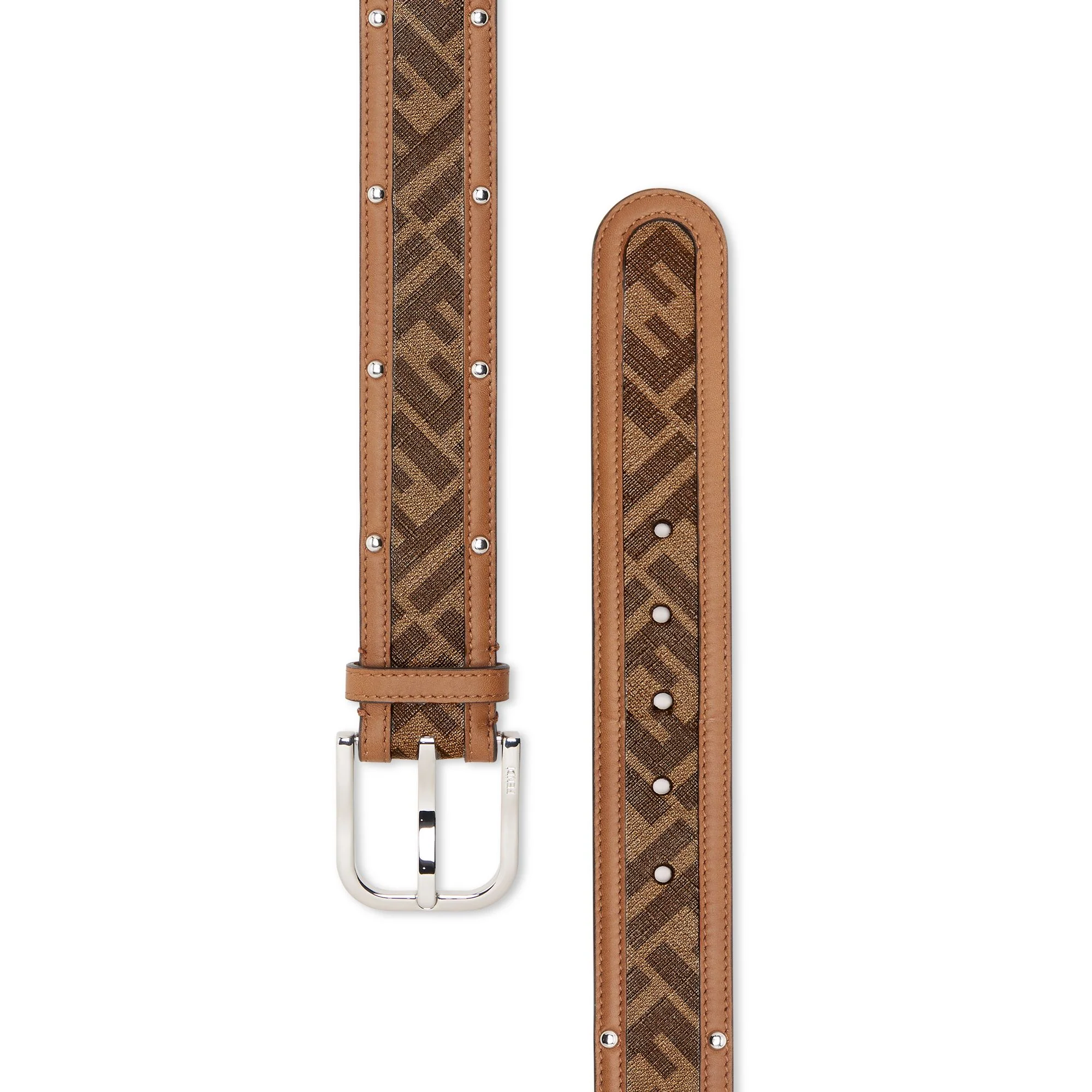 Men's FF Belt - Mogano Panna + Cuoio + Palladium - Image 2
