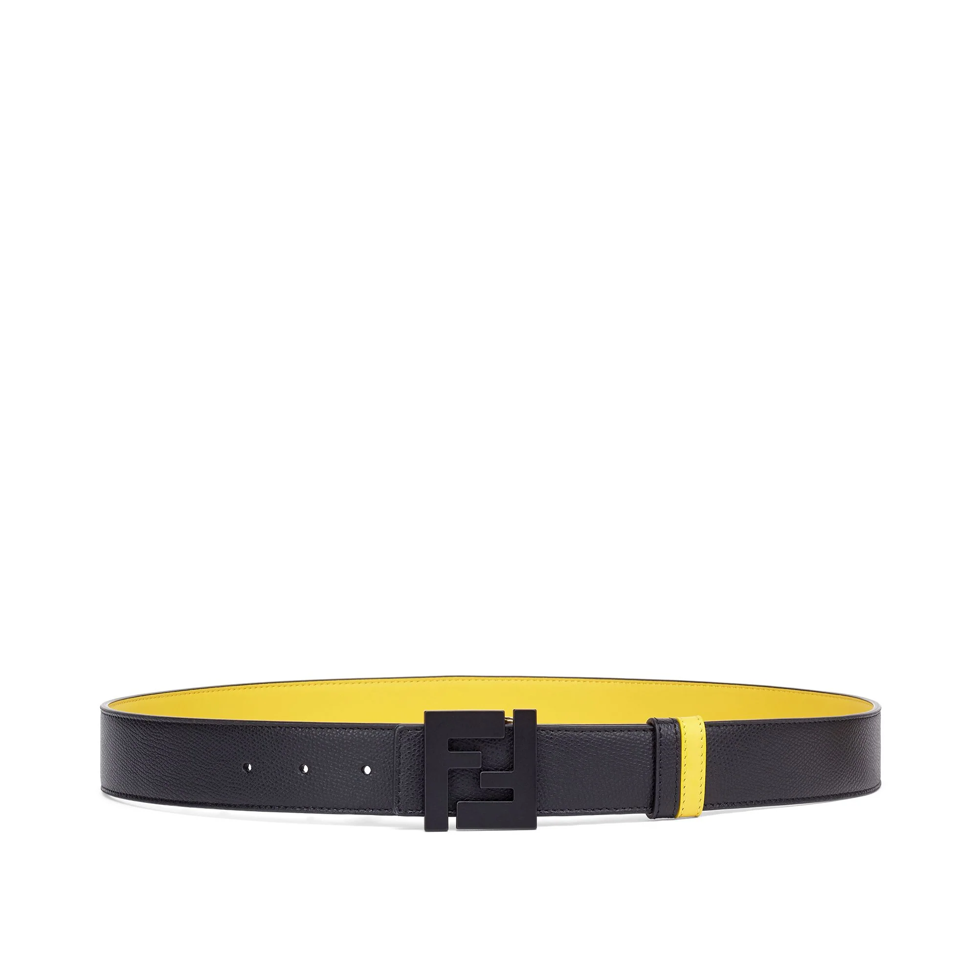 Men's SQUARED FF Belt Reversible - Black + Sunflowers + Palladium