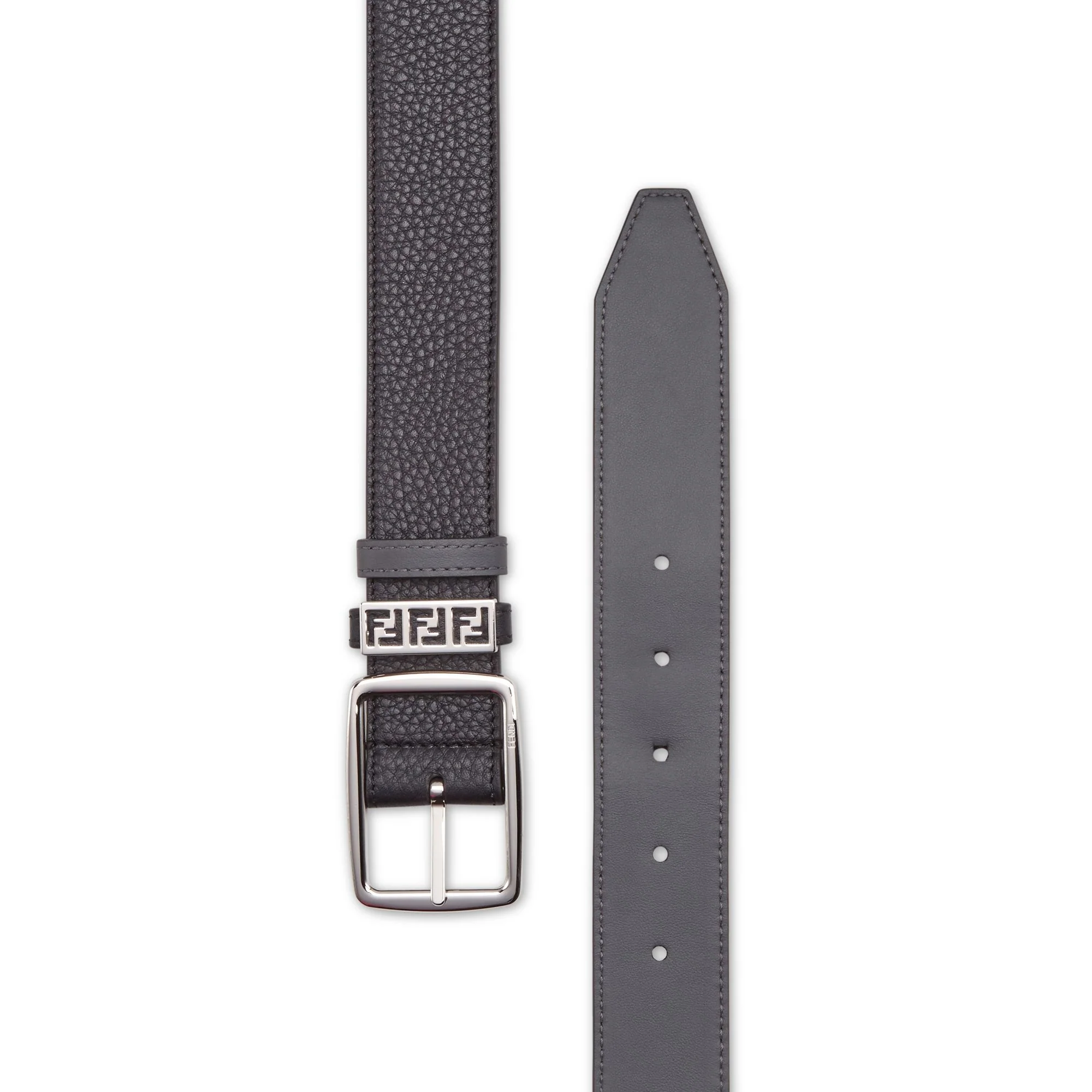 Men's FF Belt Reversible Classic Pin - Black + Asphalt + Palladium - Image 2