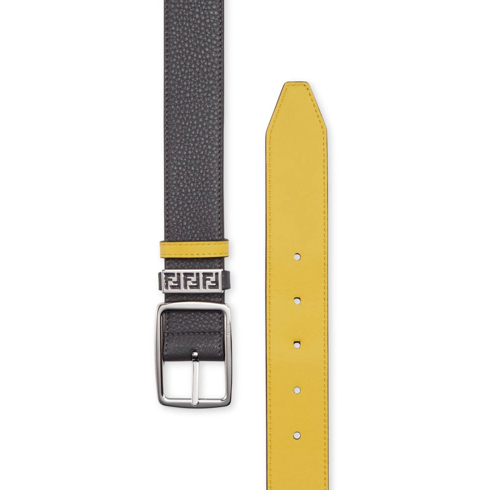 Men's FF Belt Reversible Classic Pin - Asphalt + Sunflower + Palladium - Image 2