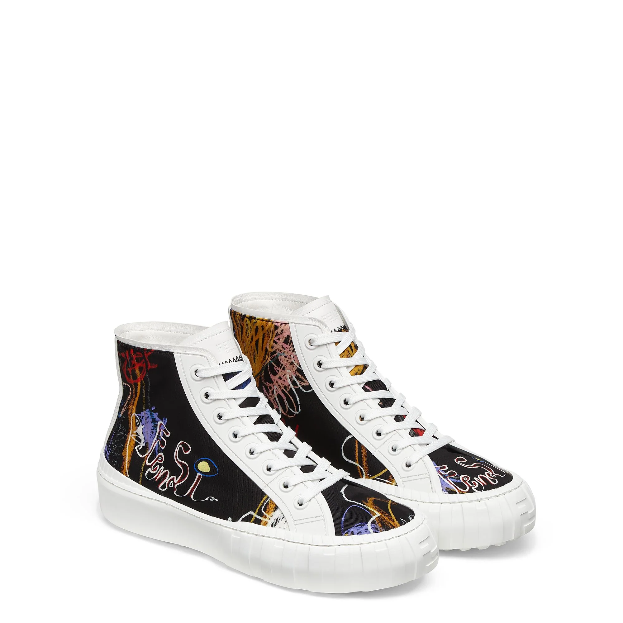 Men's Fendi Force Sneaker - Trasparent Multicolor + Ultra White - Image 4