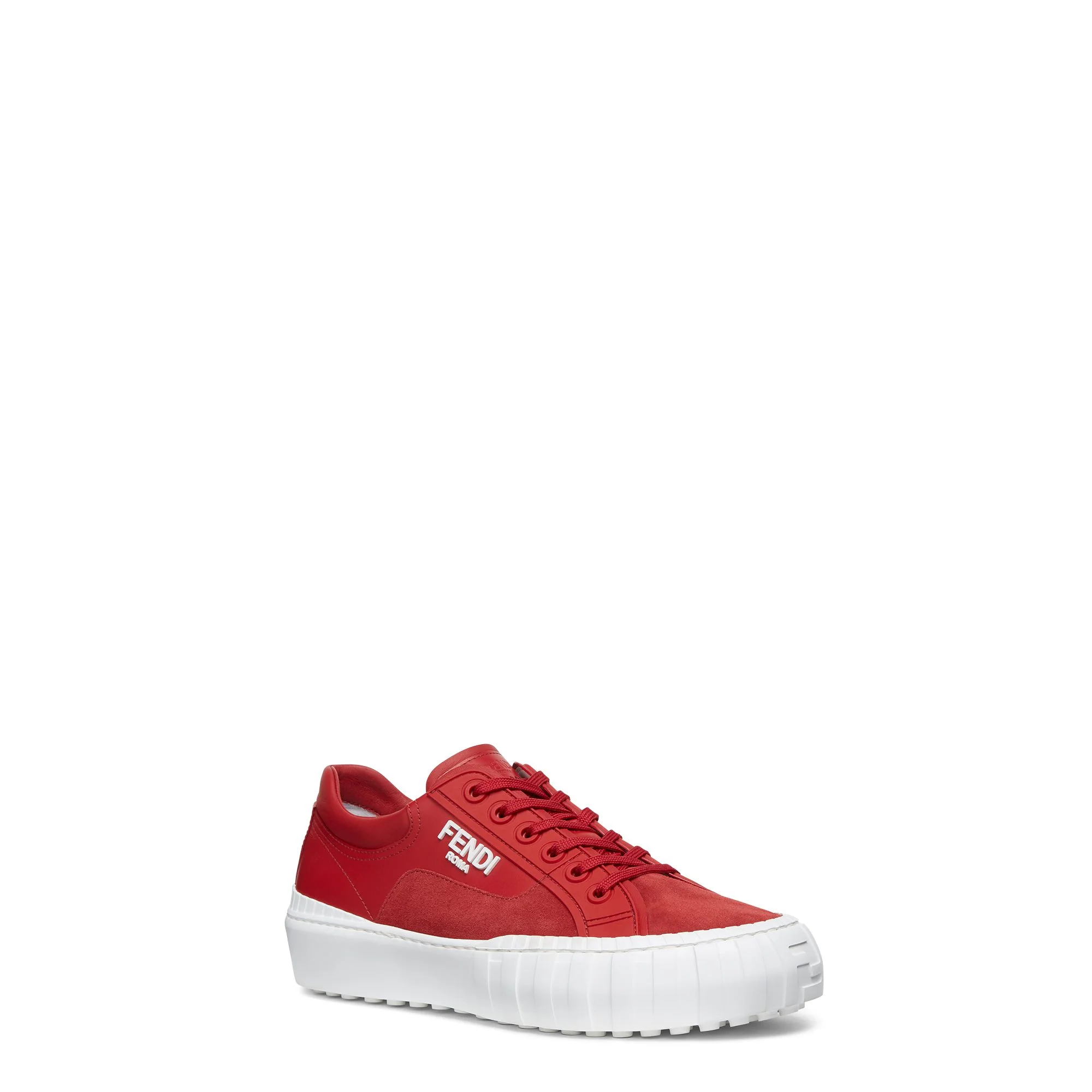 Men's Fendi Force Sneaker - Hibiscus + Red + White - Image 2