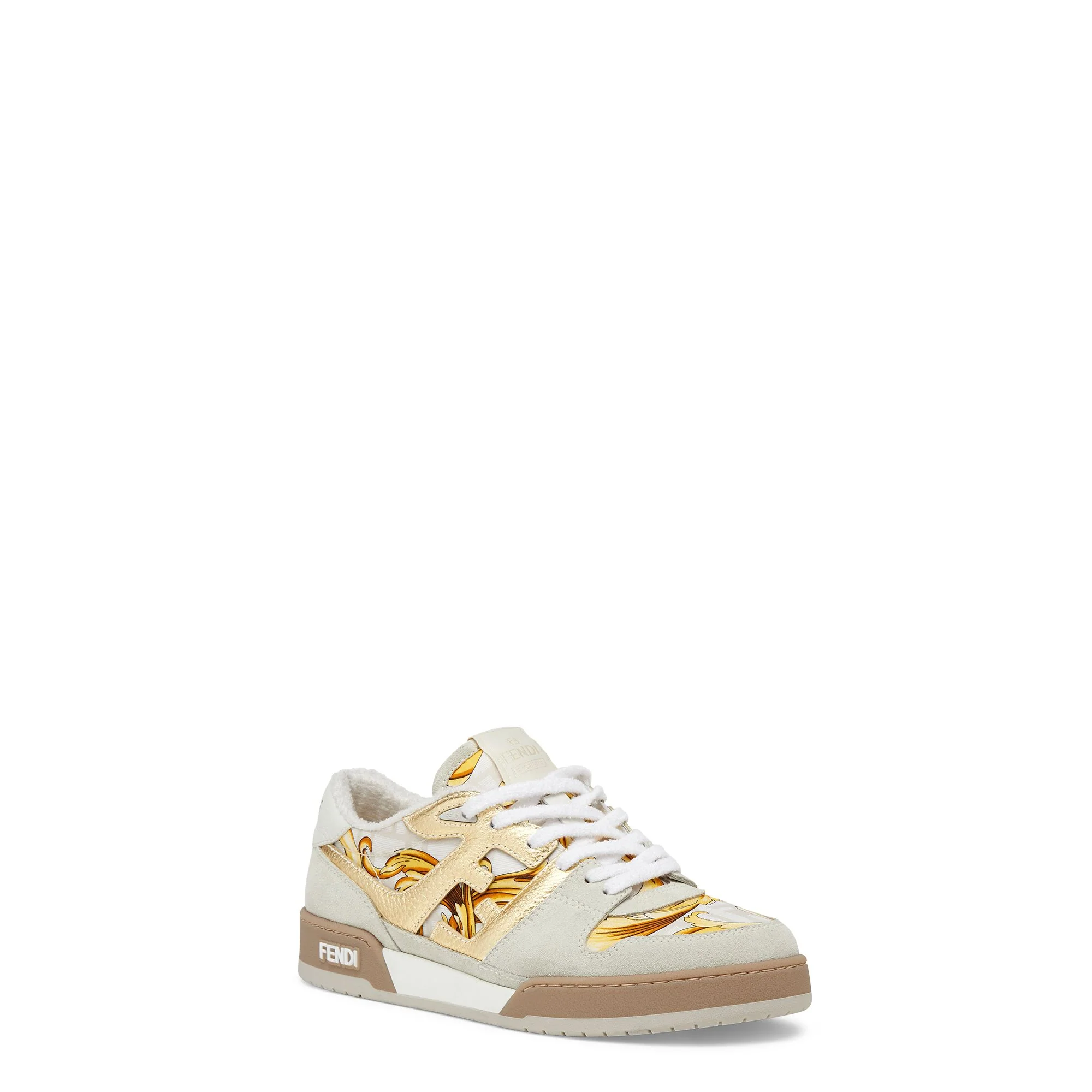 Men's Fendi Match Sneaker - Ice + Avorio Bian + Oro - Image 2
