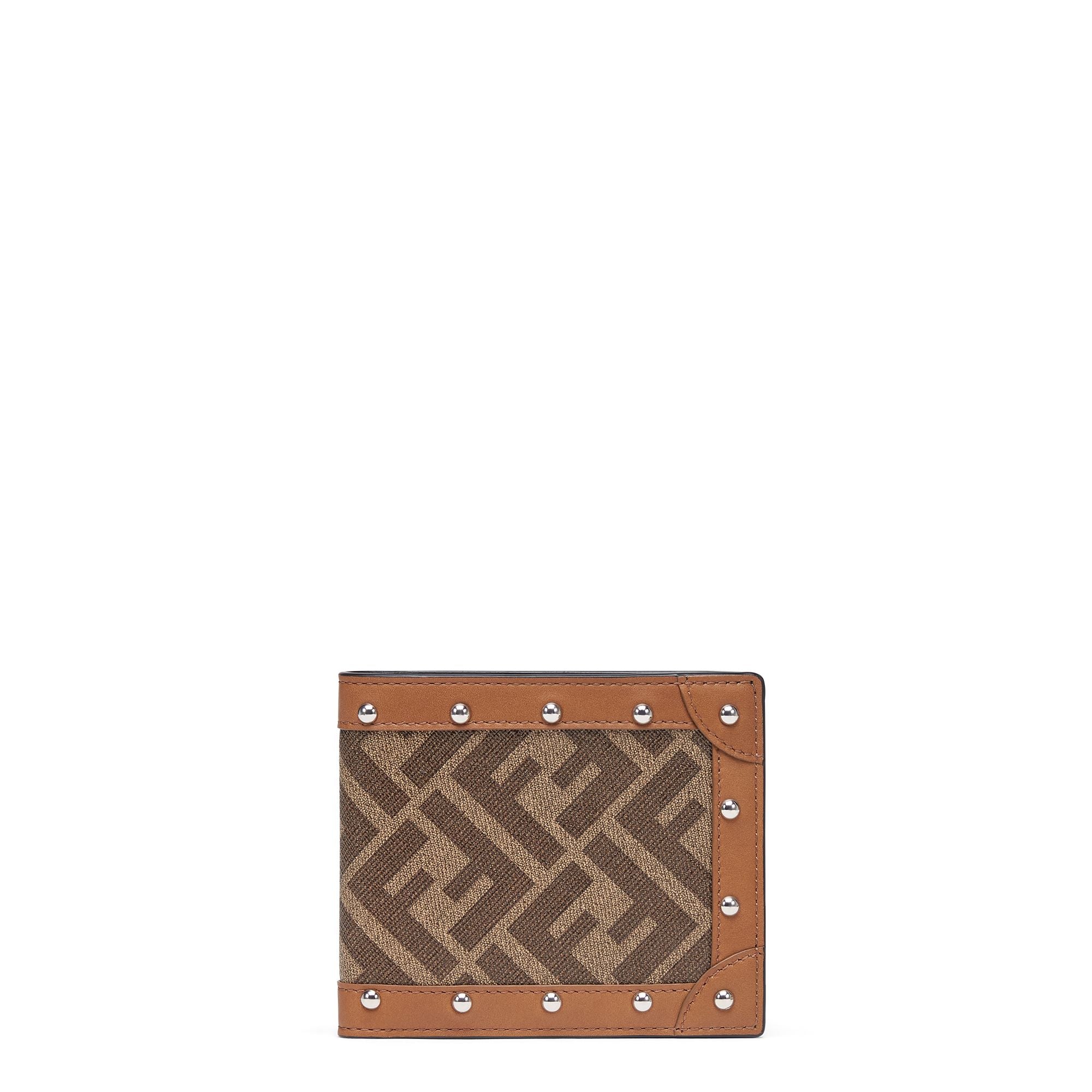 Men's FF Bi-Fold Wallet - Mogano Panna + Cuoio + Palladium