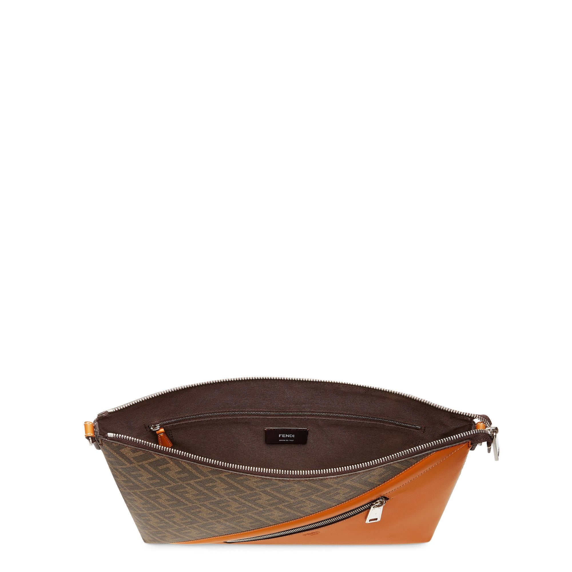 Men's Fendi Diagonal Messenger - Tobacco / Dark Brown + Leather + Palldium - Image 4