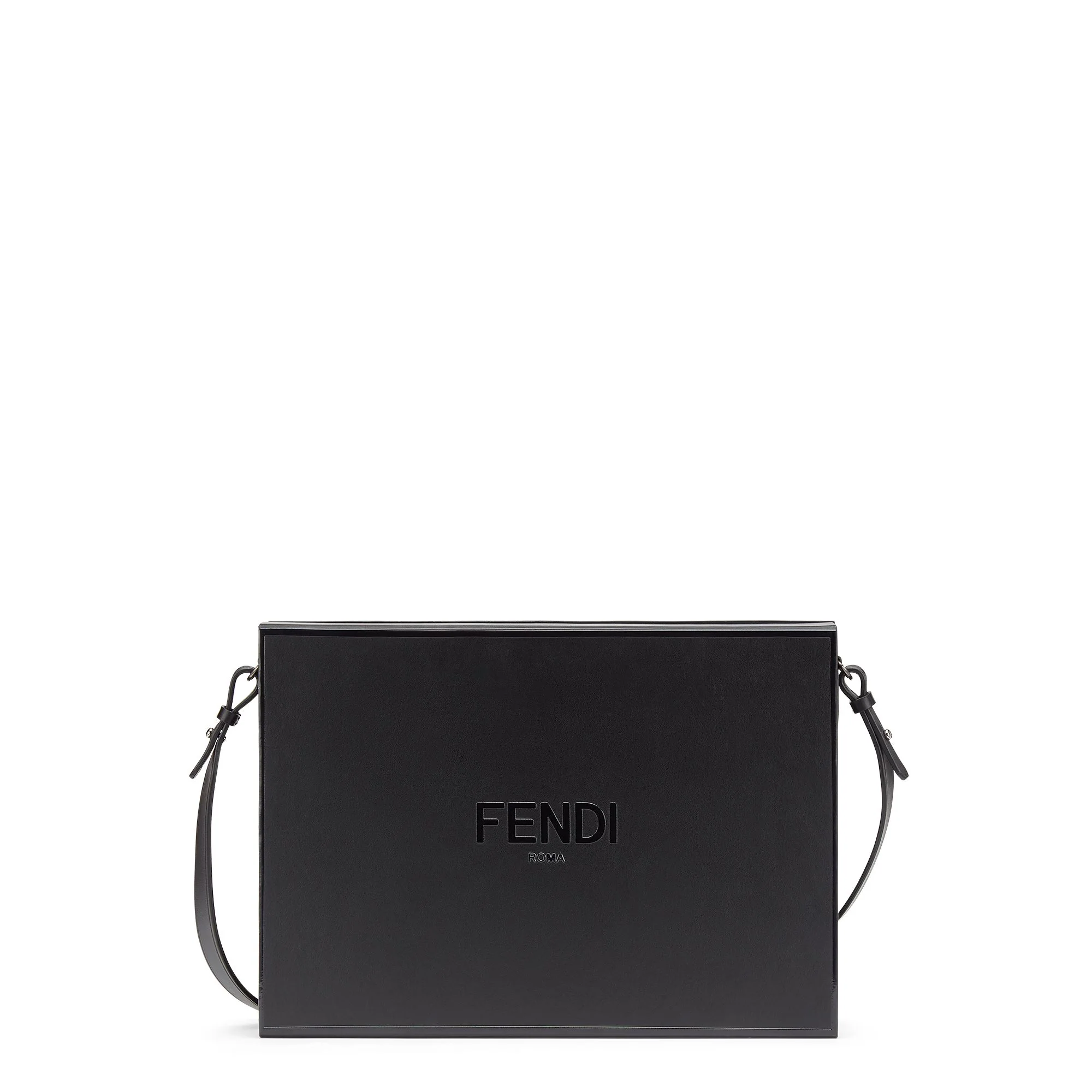 Men's Fendi Pack Messenger Box - Black + Satin Rutenium Ultra Black