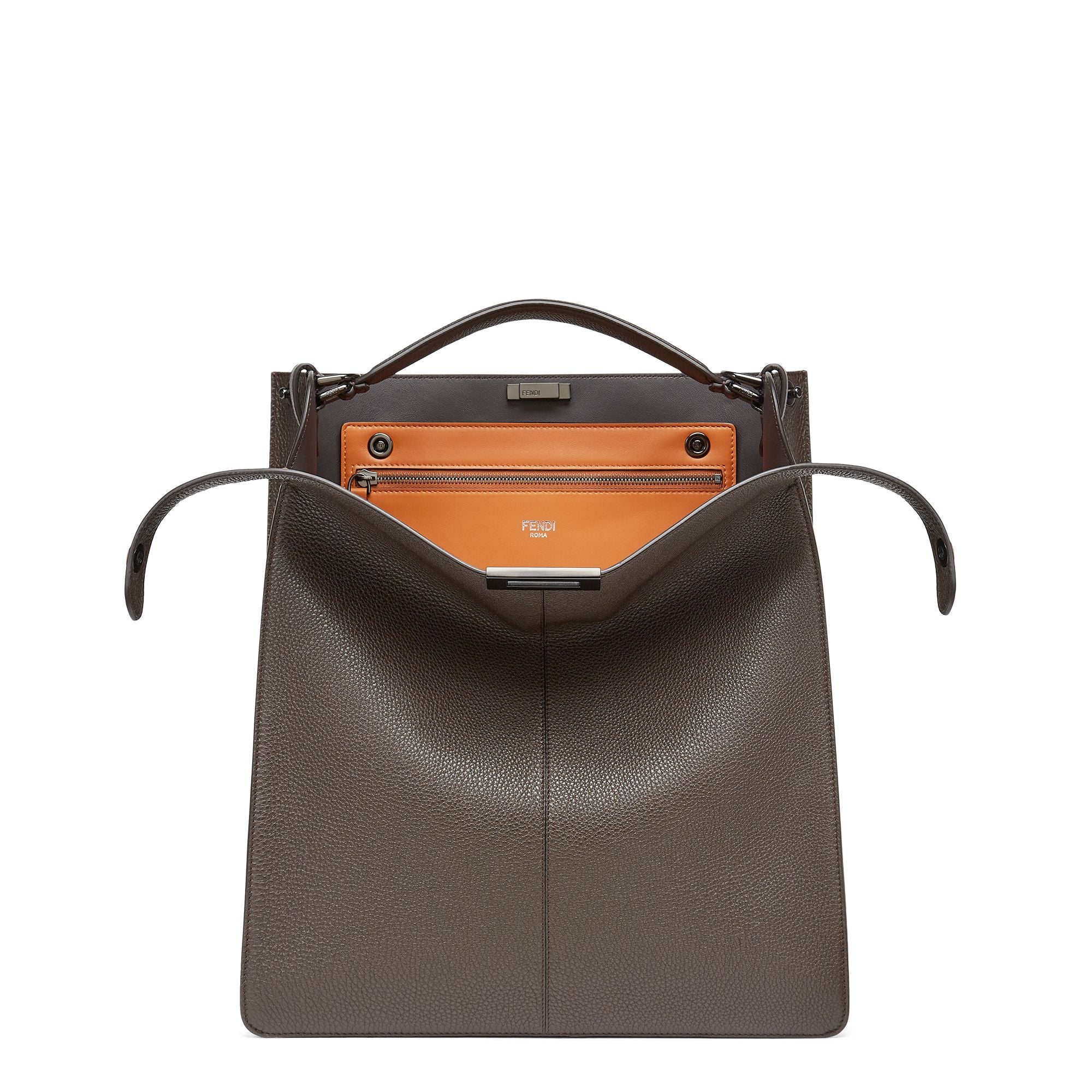 Men's Peekaboo ISeeU Tote - Ebony + Brandy + Tobacco / Mr + Double Black Matt Ruthenium
