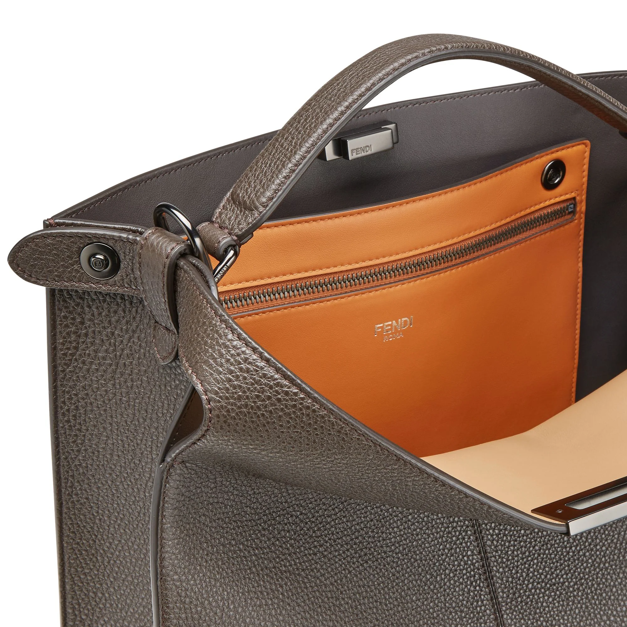 Men's Peekaboo ISeeU Tote - Ebony + Brandy + Tobacco / Mr + Double Black Matt Ruthenium - Image 7
