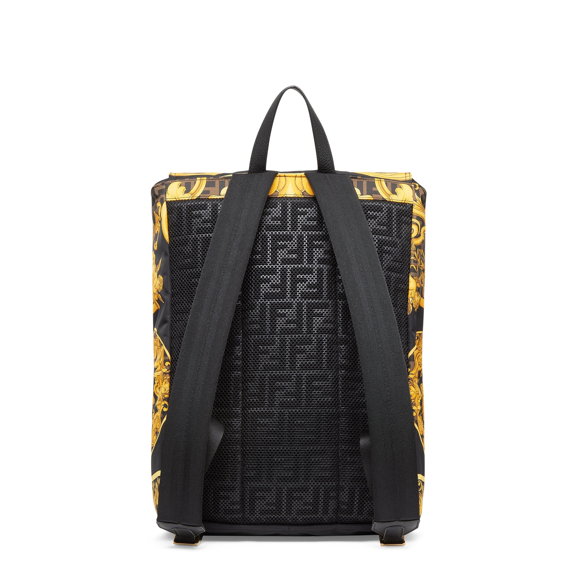 Men's Fendiness Medium Backpack - Black / Gold + Black + Soft Gold - Image 3