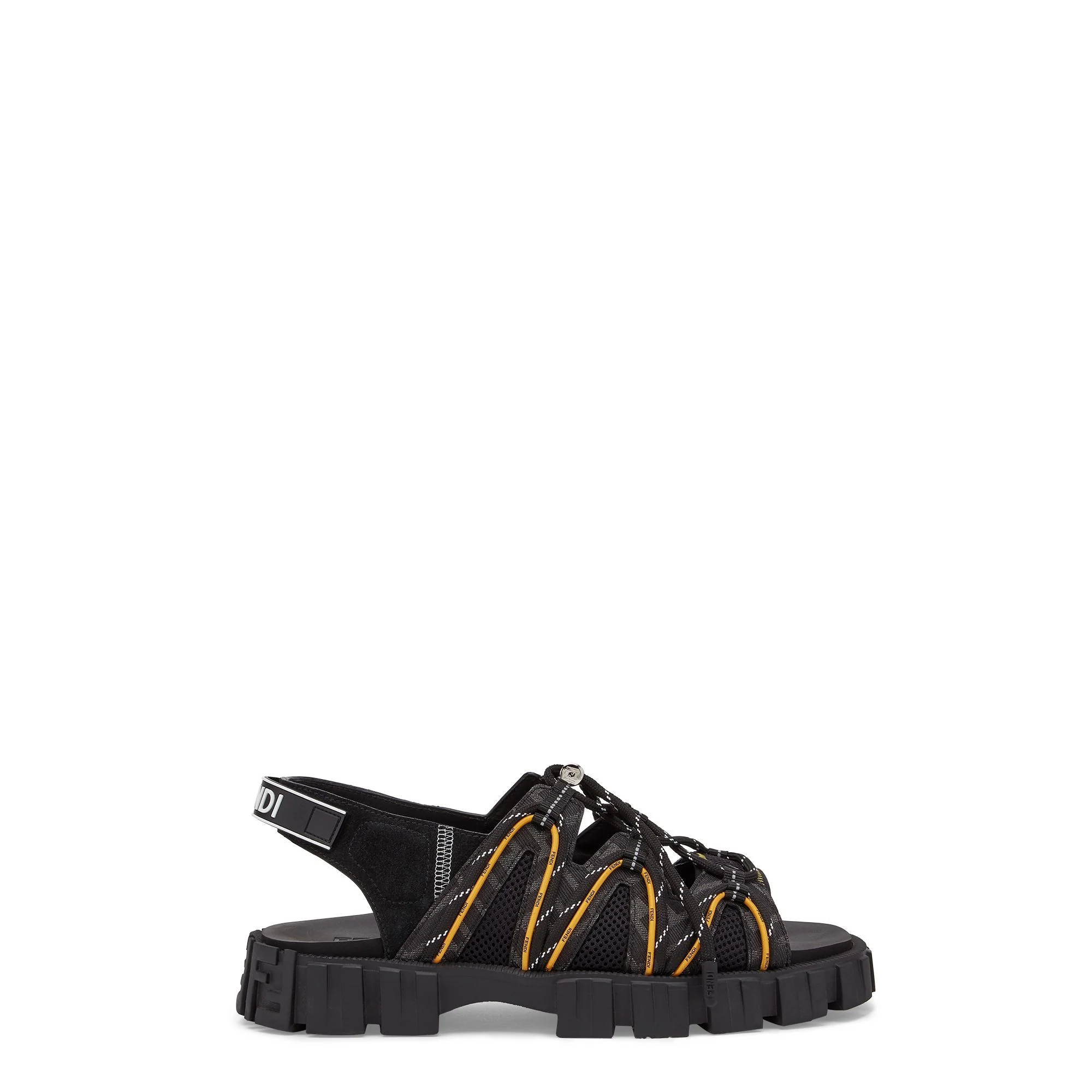 Men's Fendi Force Sandalo - Black + Grey.Black + Black