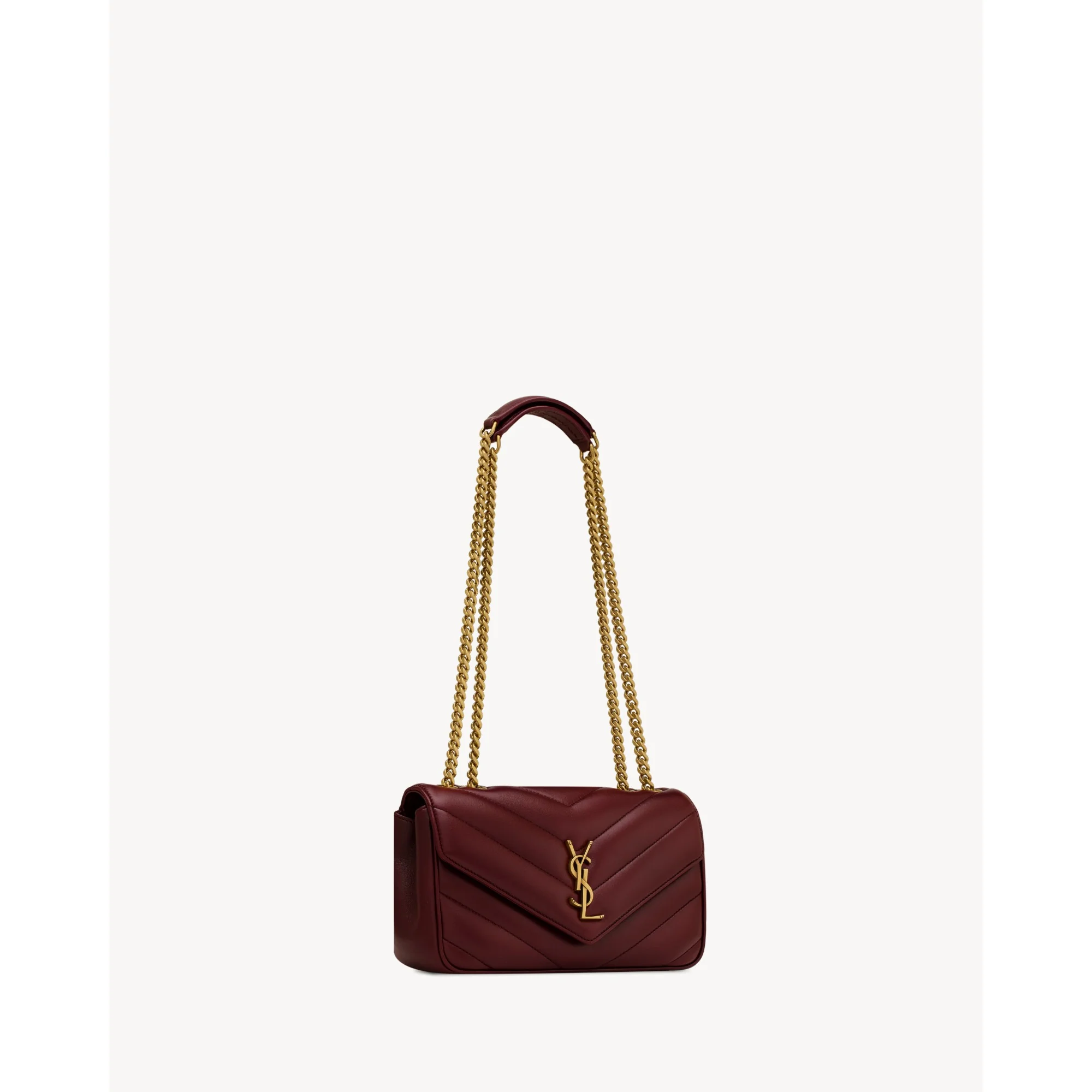 Small Loulou Chain Bag - Light Hot Wine - Image 6