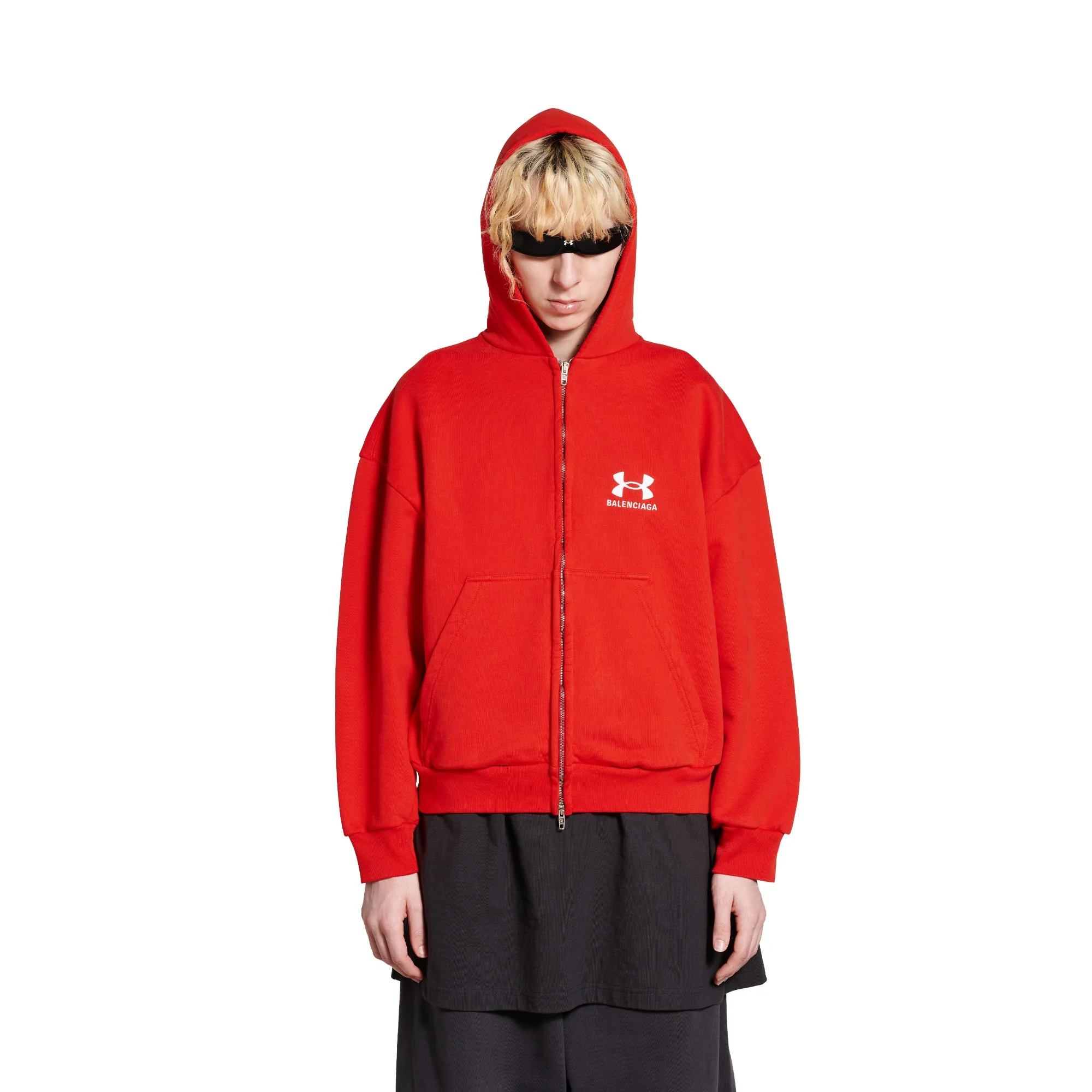 Under Armour Regular Zip-Up Hoodie - Red/White - Image 3