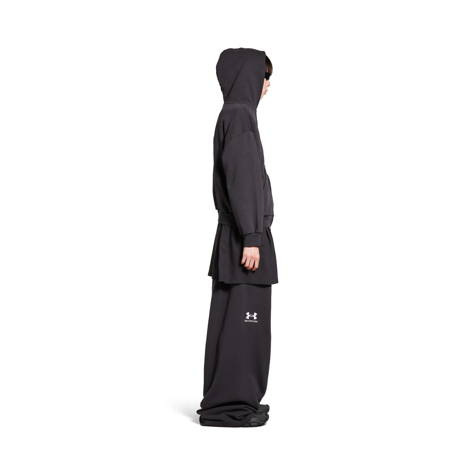Under Armour Regular Zip-Up Hoodie - Washed Black/White - Image 7