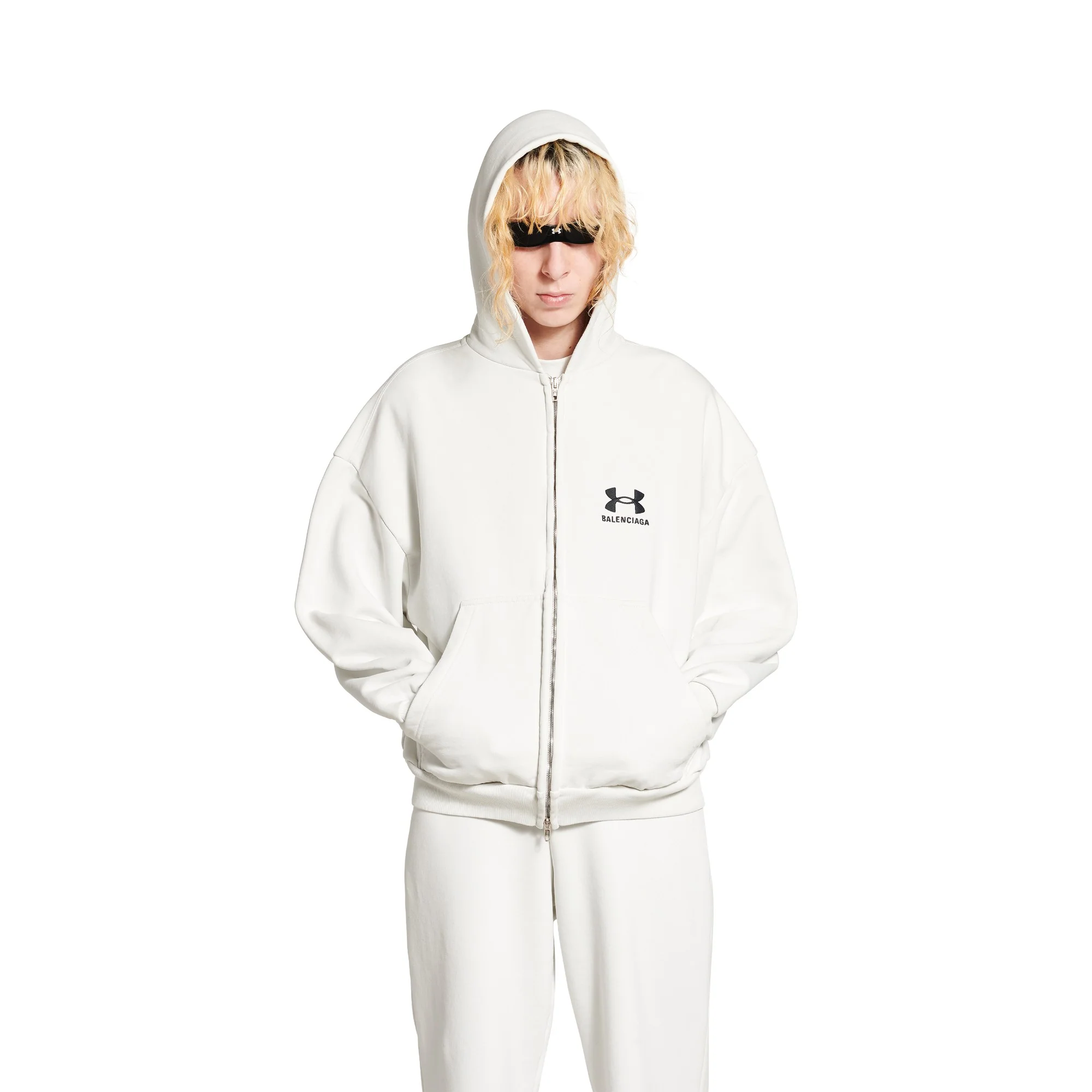 Under Armour Regular Zip-Up Hoodie - Dirty White/Black - Image 3