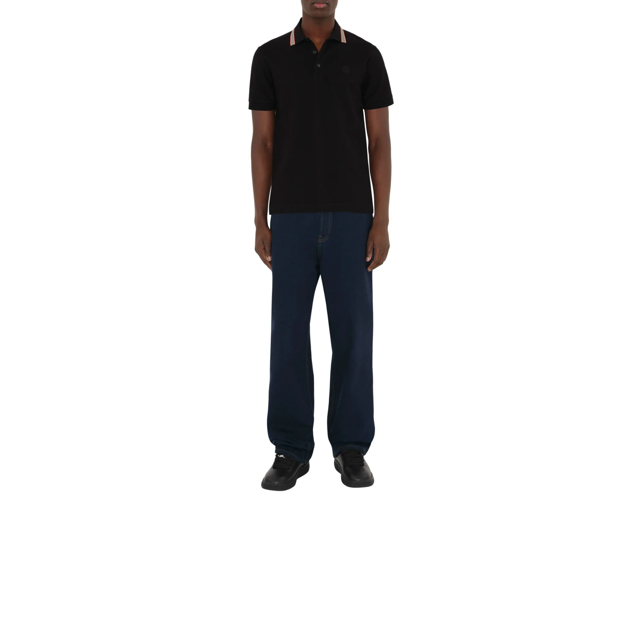 Cotton Polo Shirt - Black - Image 2