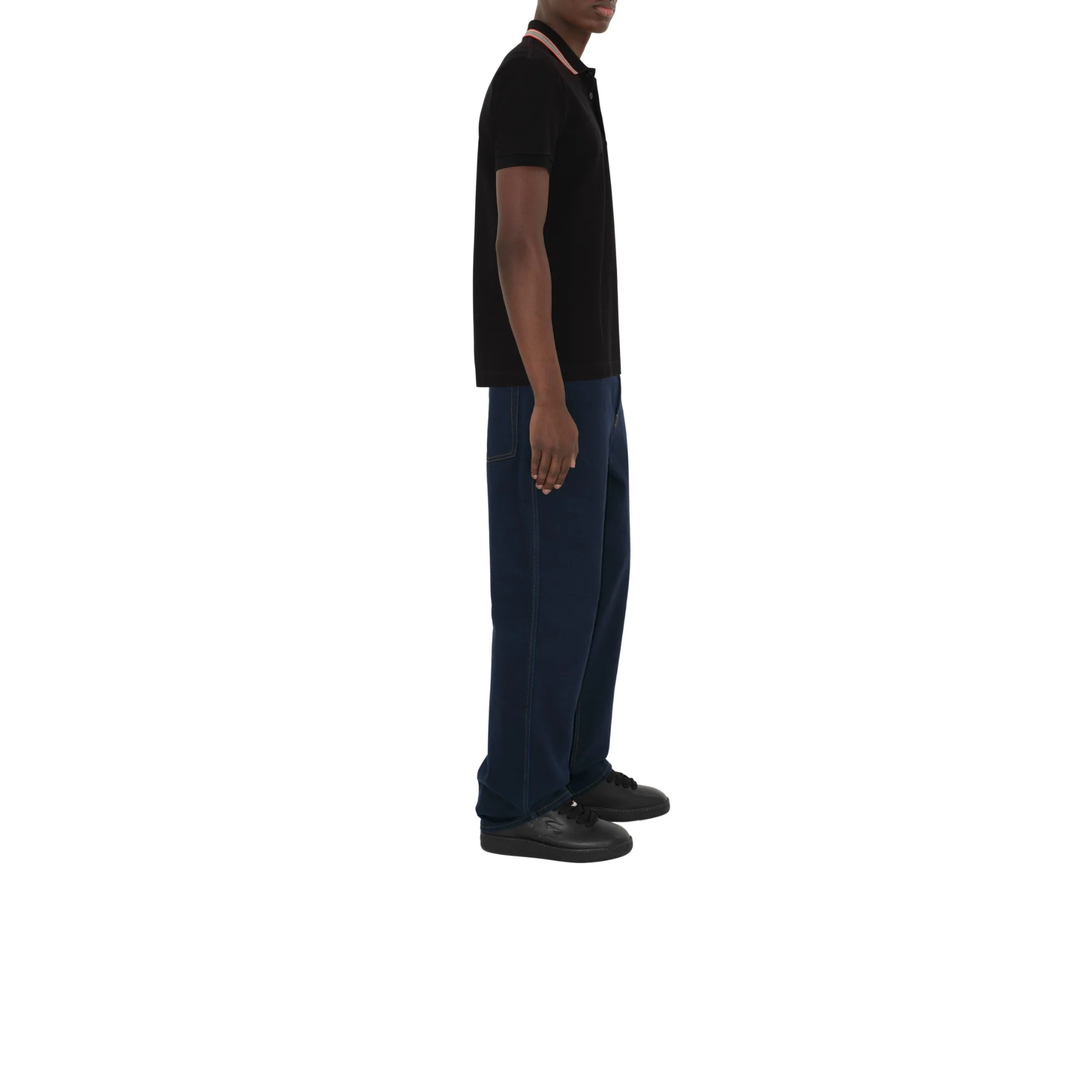 Cotton Polo Shirt - Black - Image 3