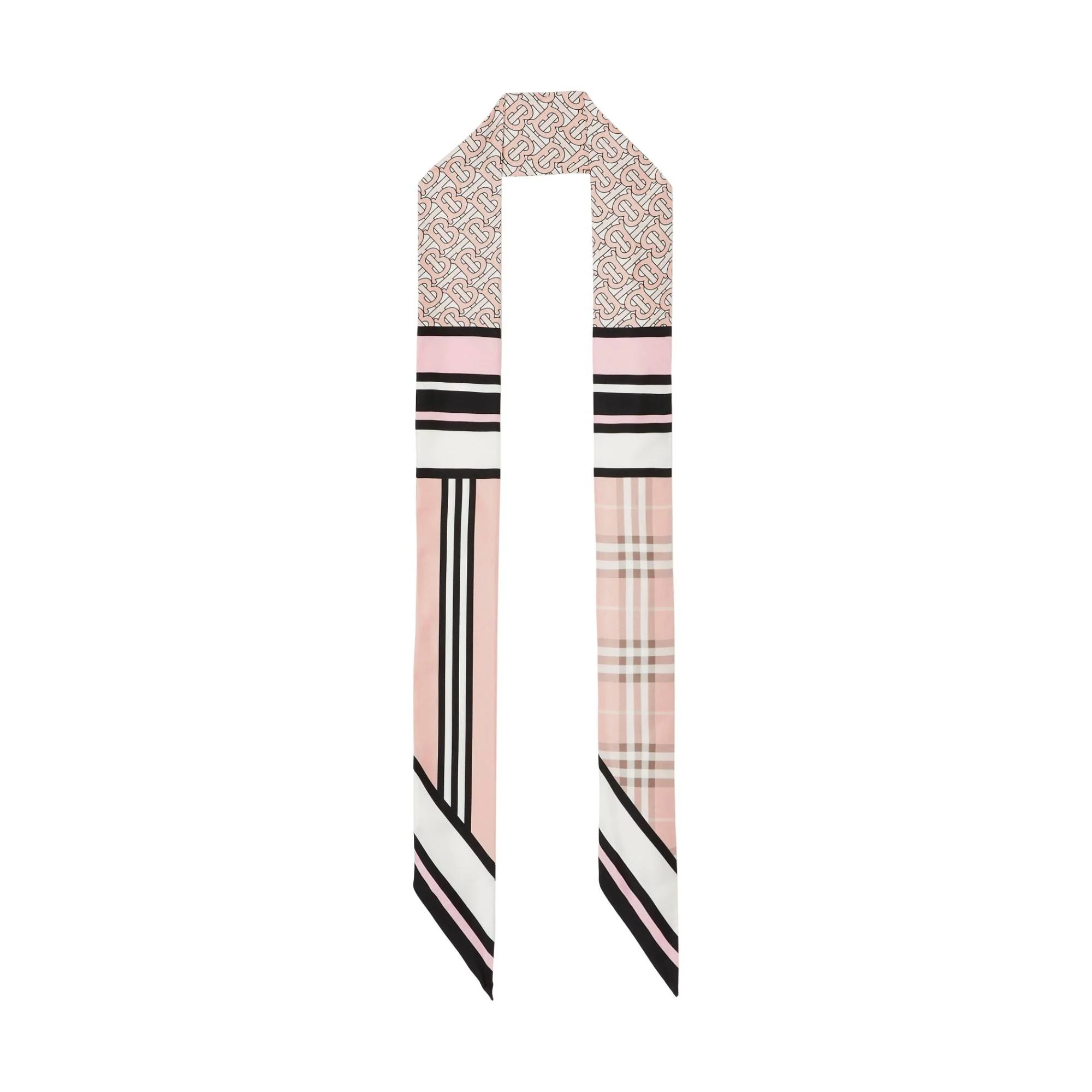 Skinny Montage Silk Scarf - Blush