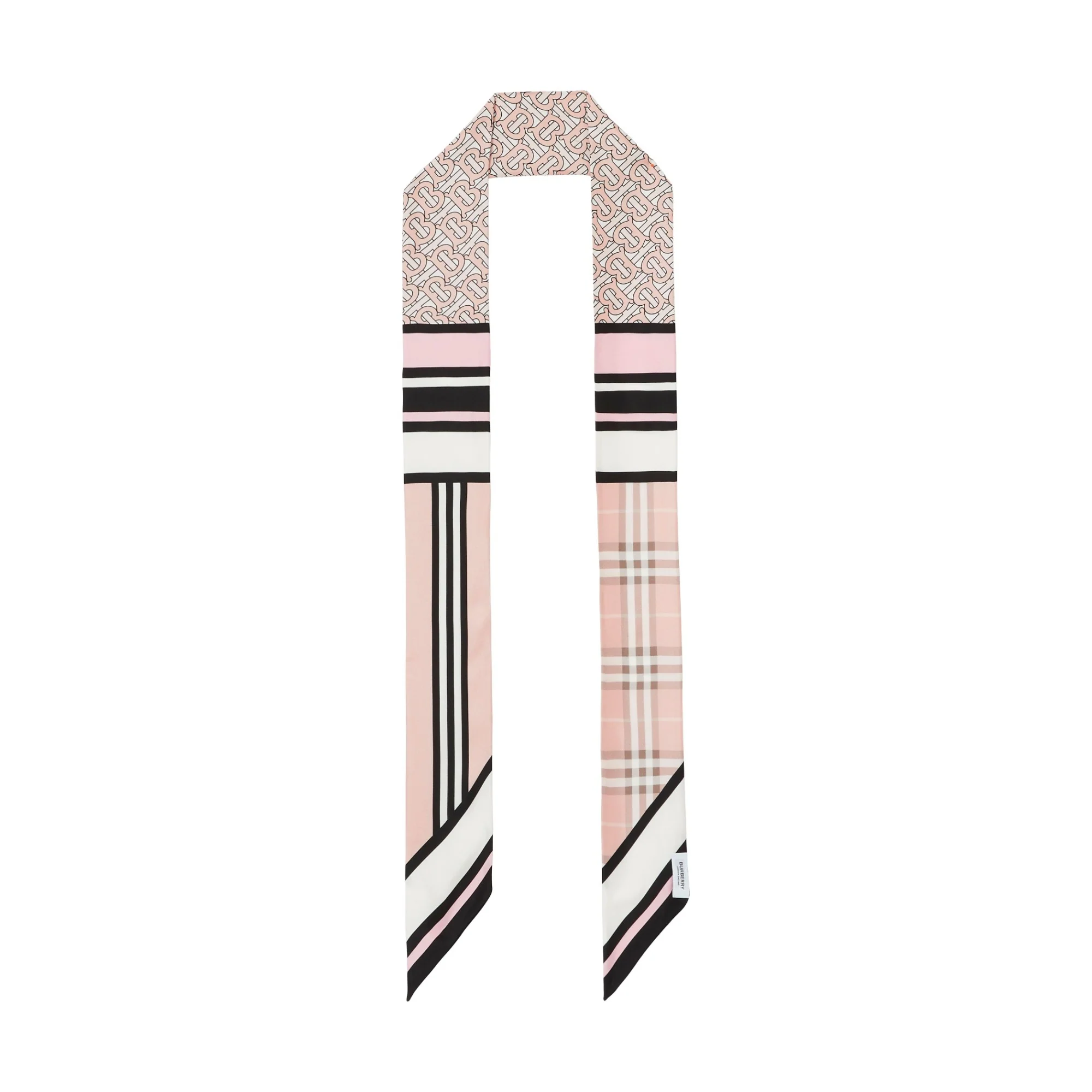 Skinny Montage Silk Scarf - Blush - Image 3