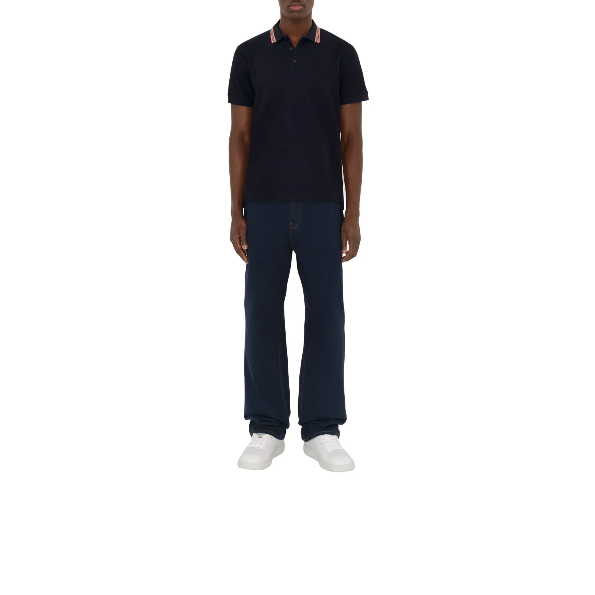 Cotton Polo Shirt - Coal Blue - Image 2